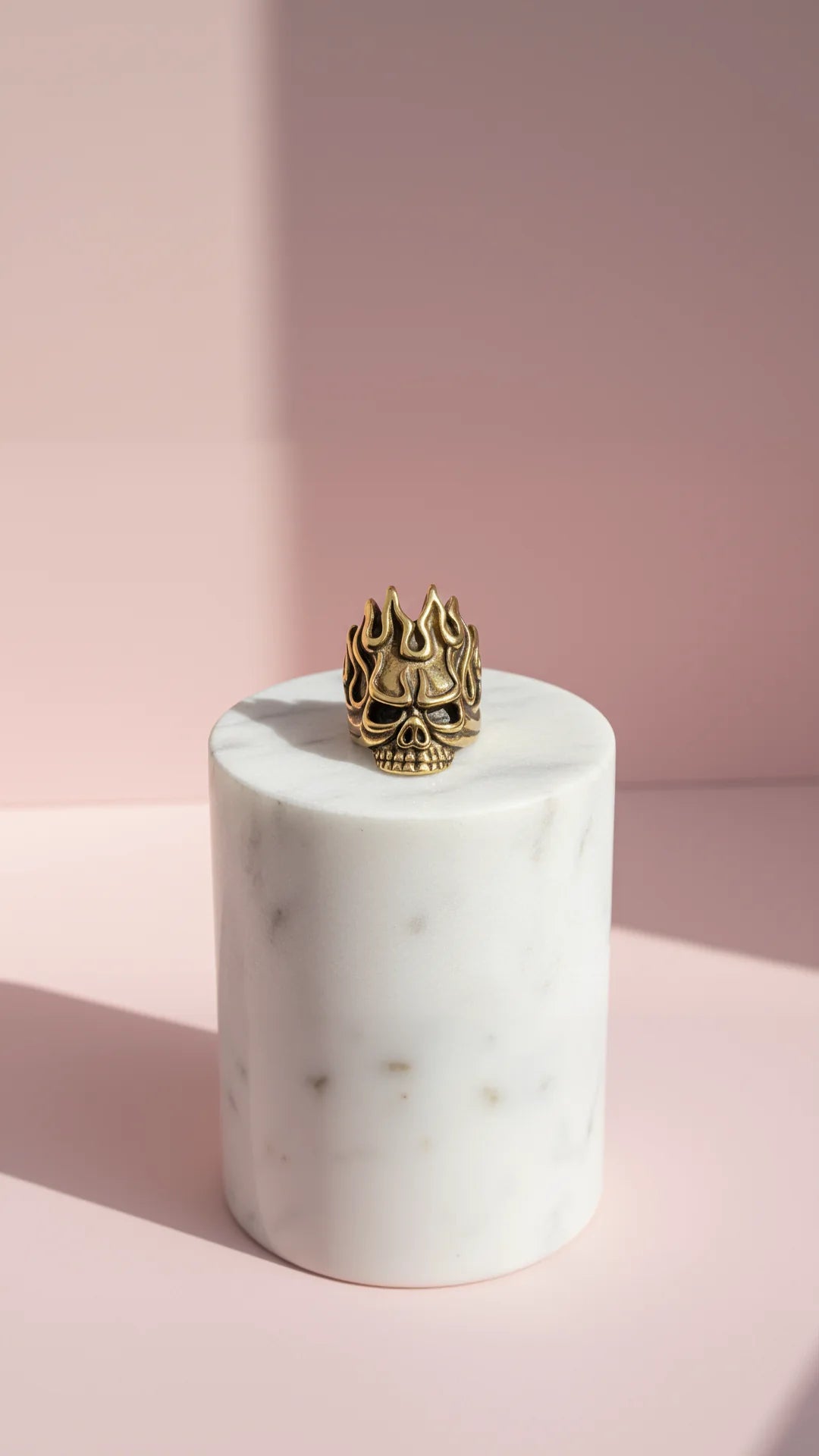 Flame Skull Stainless Steel Men's Biker Ring