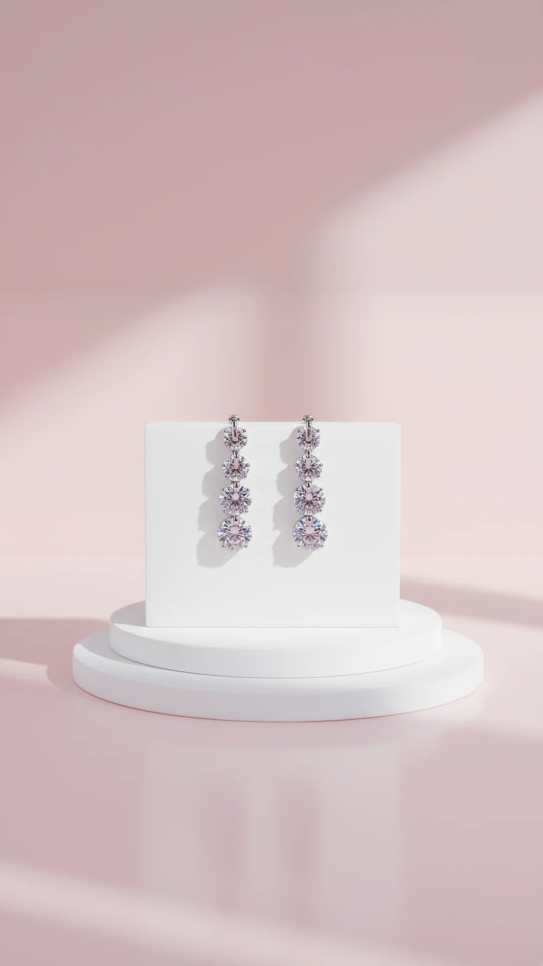 Brilliant Cut Long Crystal Stud Earrings