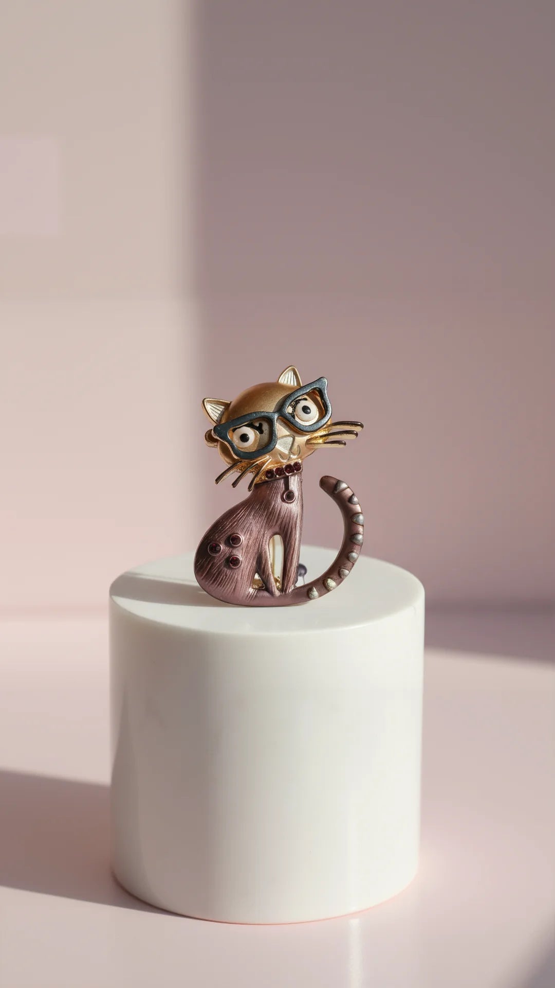 Cats With Glasses Magnetic Brooch