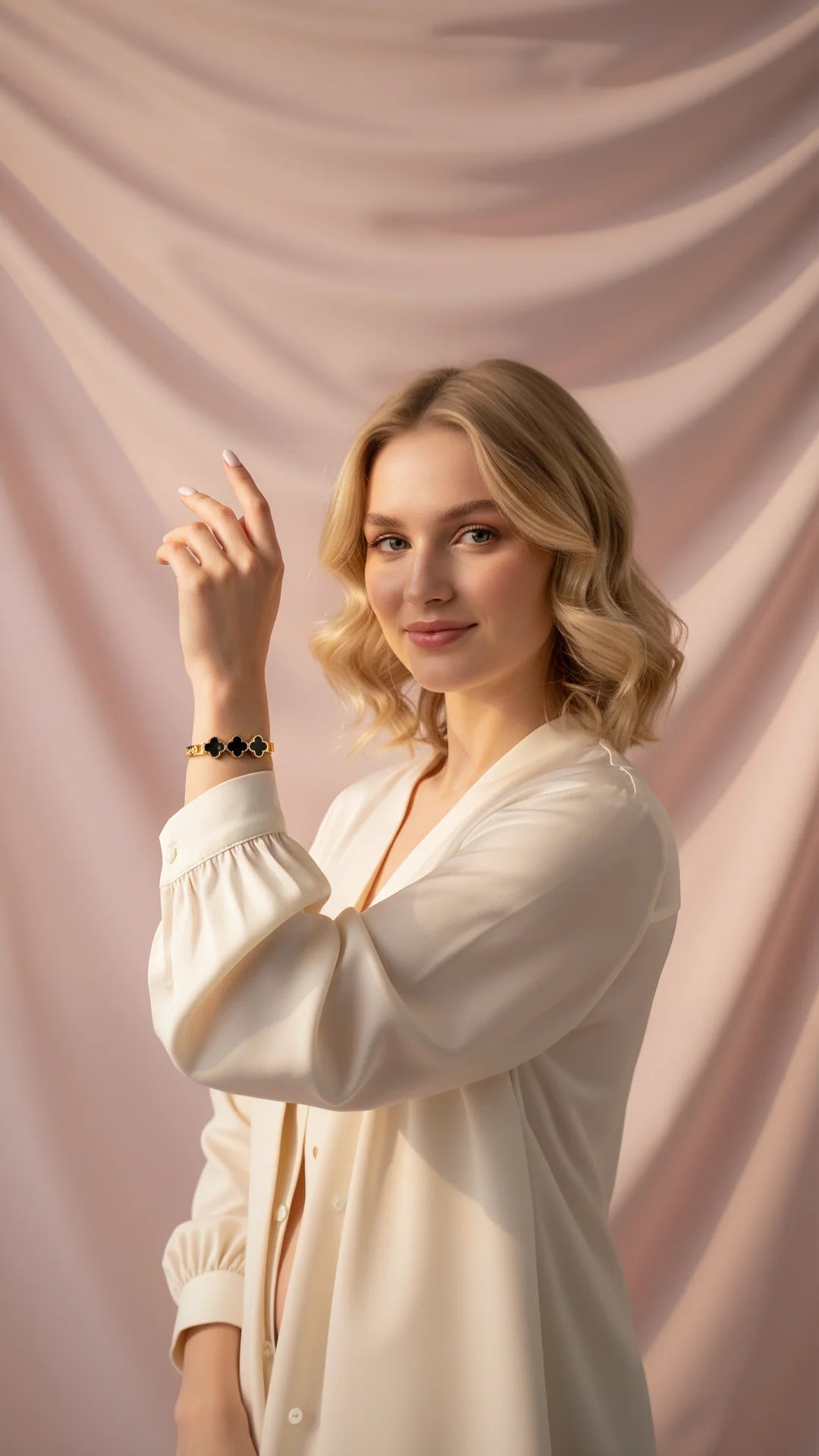 Stainless Steel Clover Stacking Bangle