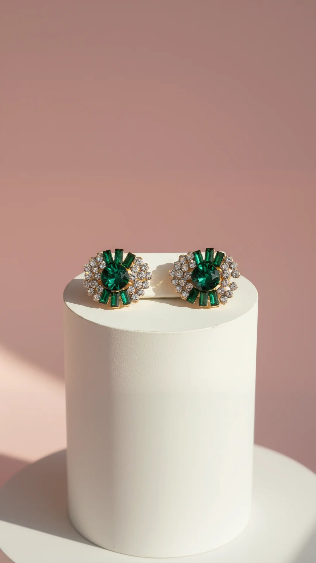 Geometric Cluster Crystal Stud Earrings