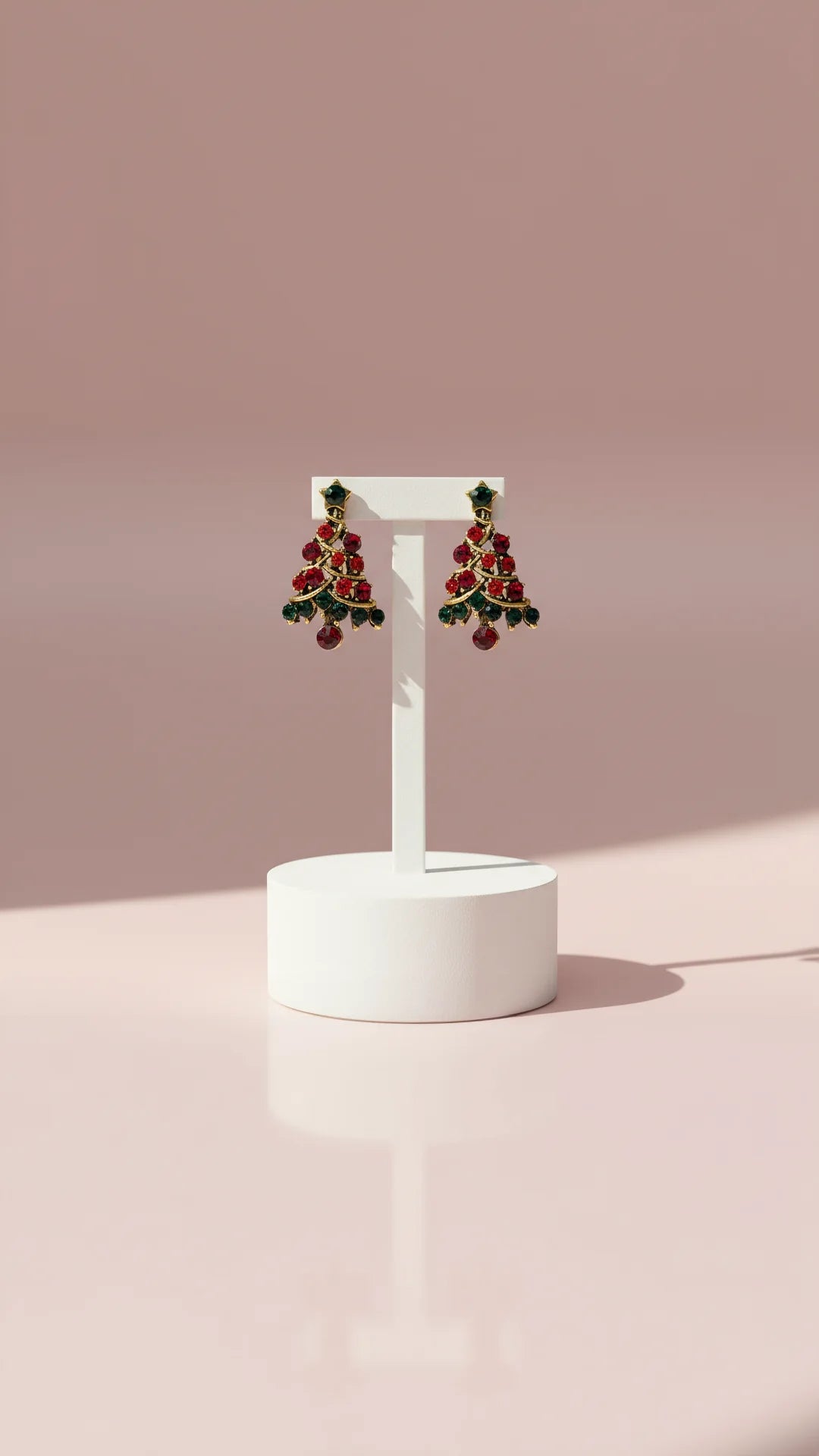 Christmas Tree Crystal Festive Stud Earrings