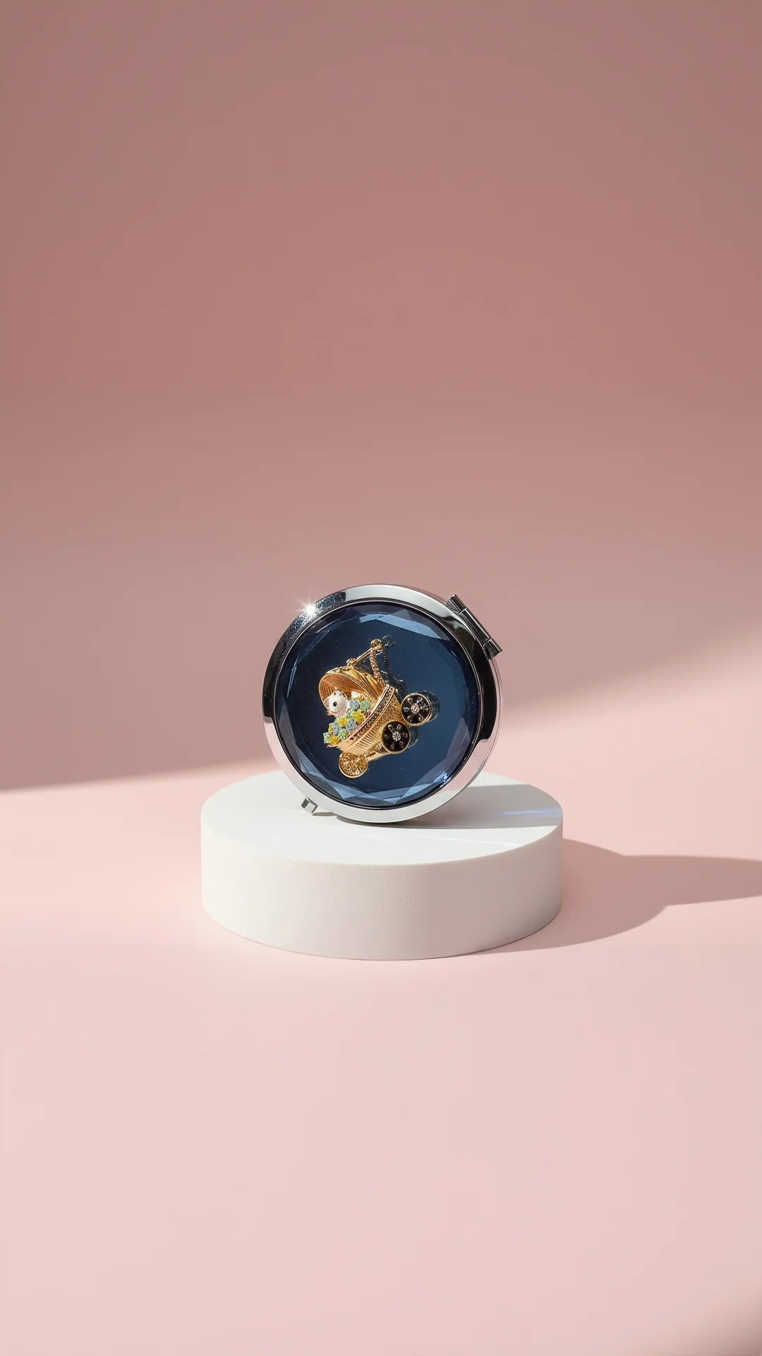 Floral Pram Compact Mirror & Gift Box
