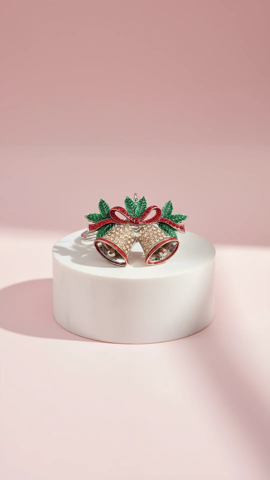 Holly Bells Crystal Key Ring & Bag Charm