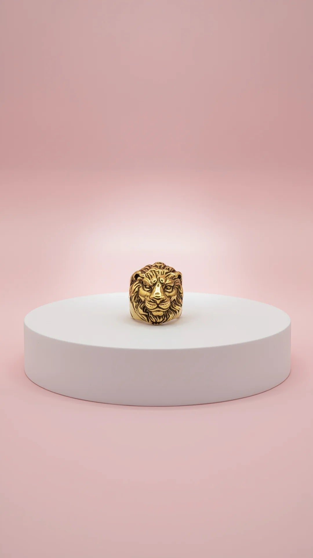 Stainless Steel Lion Men's Biker Ring