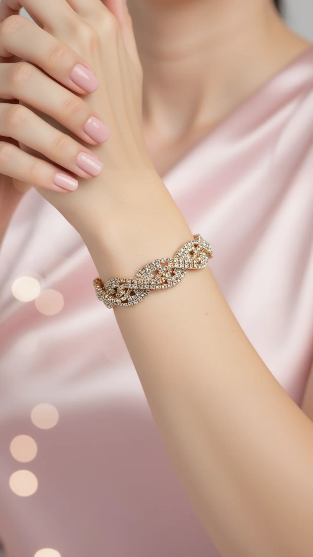 Gold Twisted Flexi Crystal Bracelet