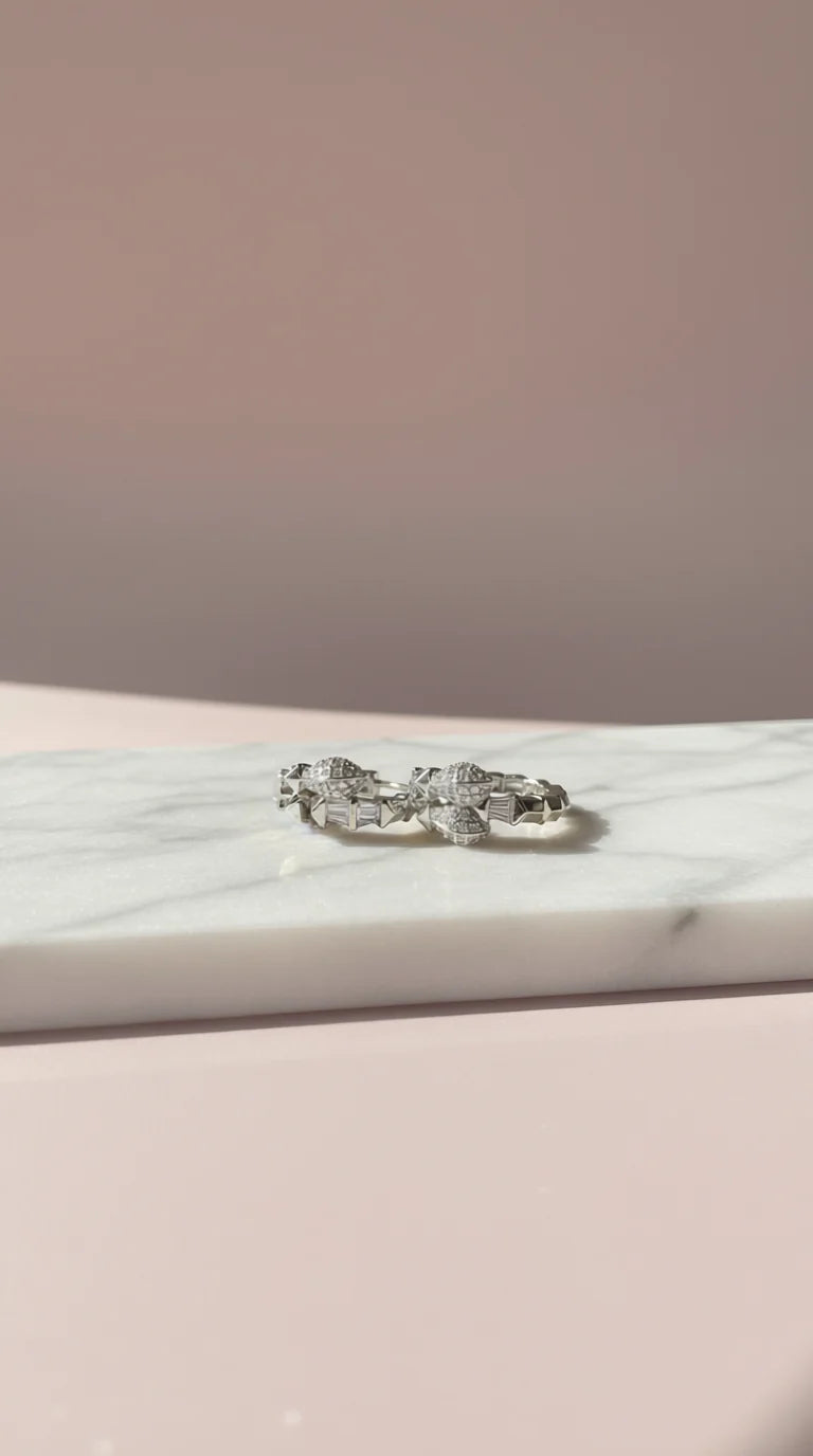 Serpent Crystal Huggie Snake Earrings