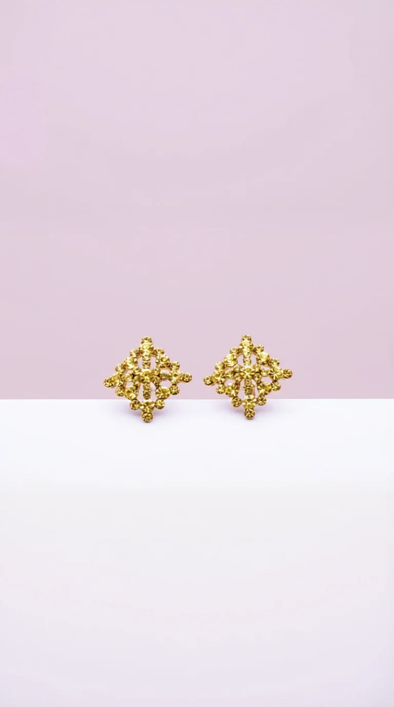 Square Crystal Stud Earrings