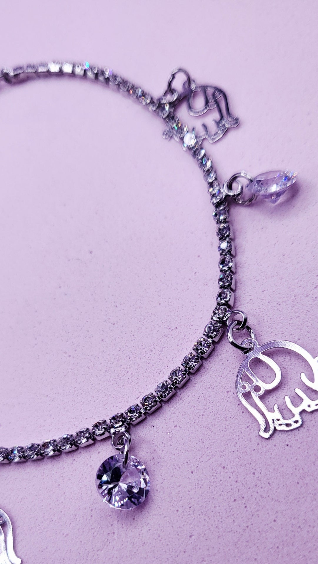 Elephant Crystal Chain Link Anklet