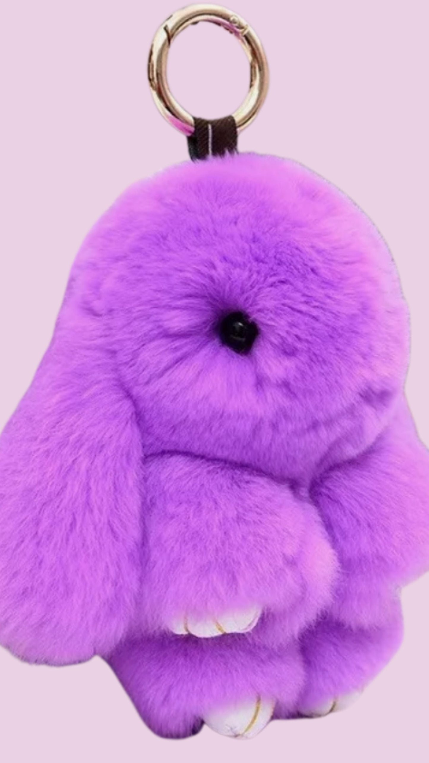 Fluffy Bunny Rabbit Mini Key Ring Bag Charm