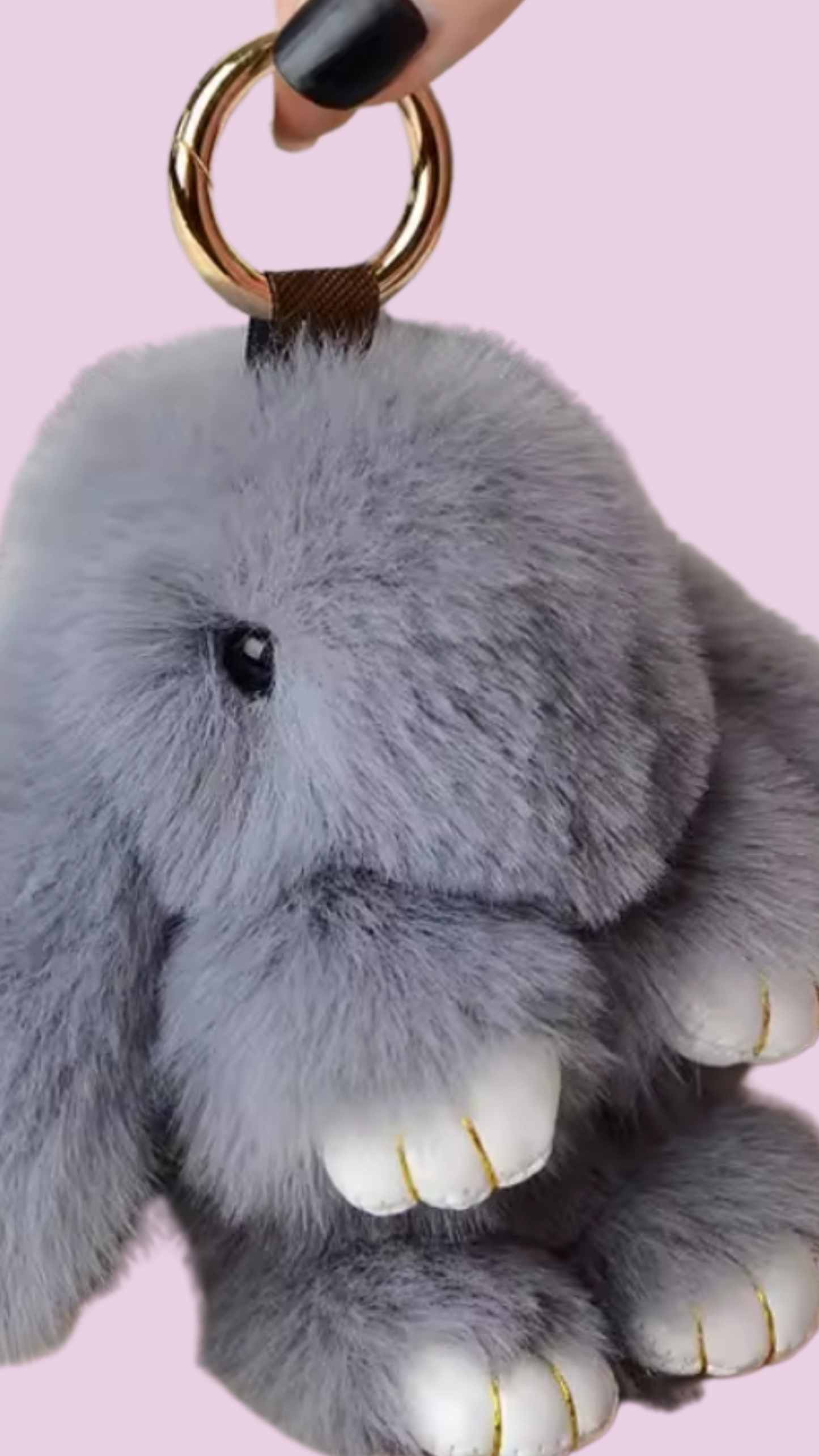 Fluffy Bunny Rabbit Mini Key Ring Bag Charm