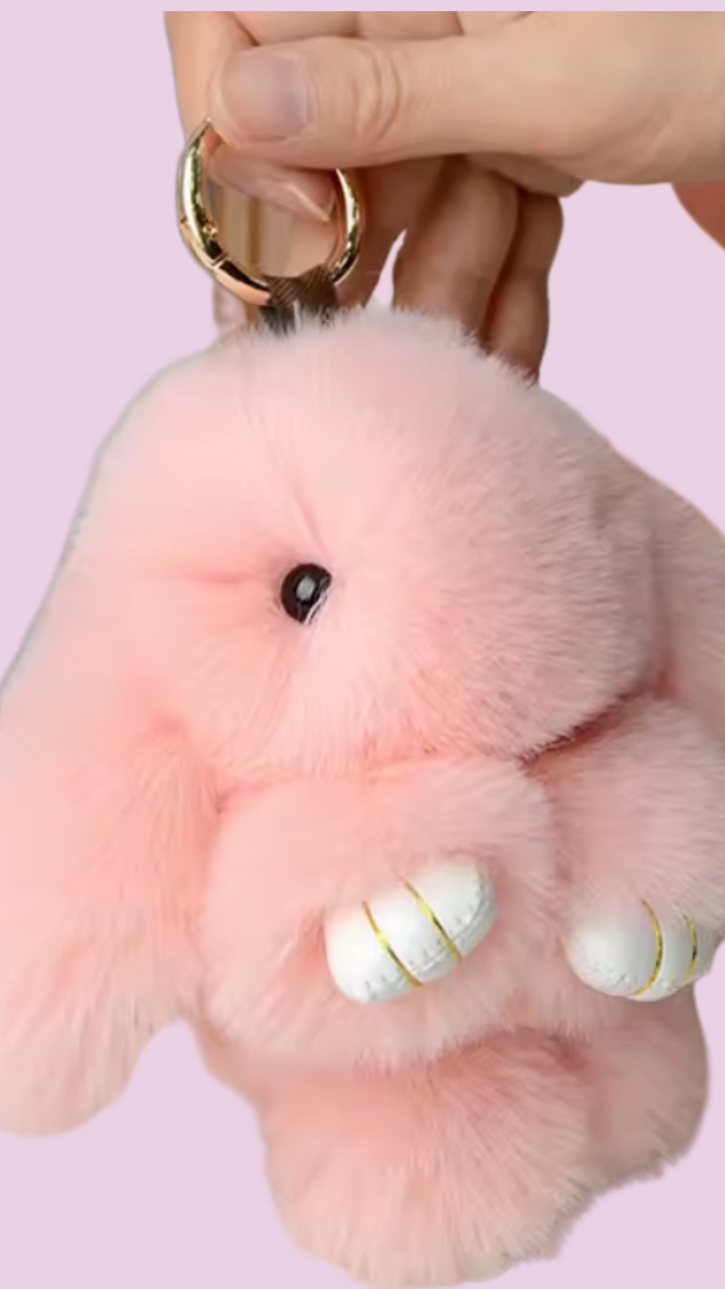 Fluffy Bunny Rabbit Mini Key Ring Bag Charm