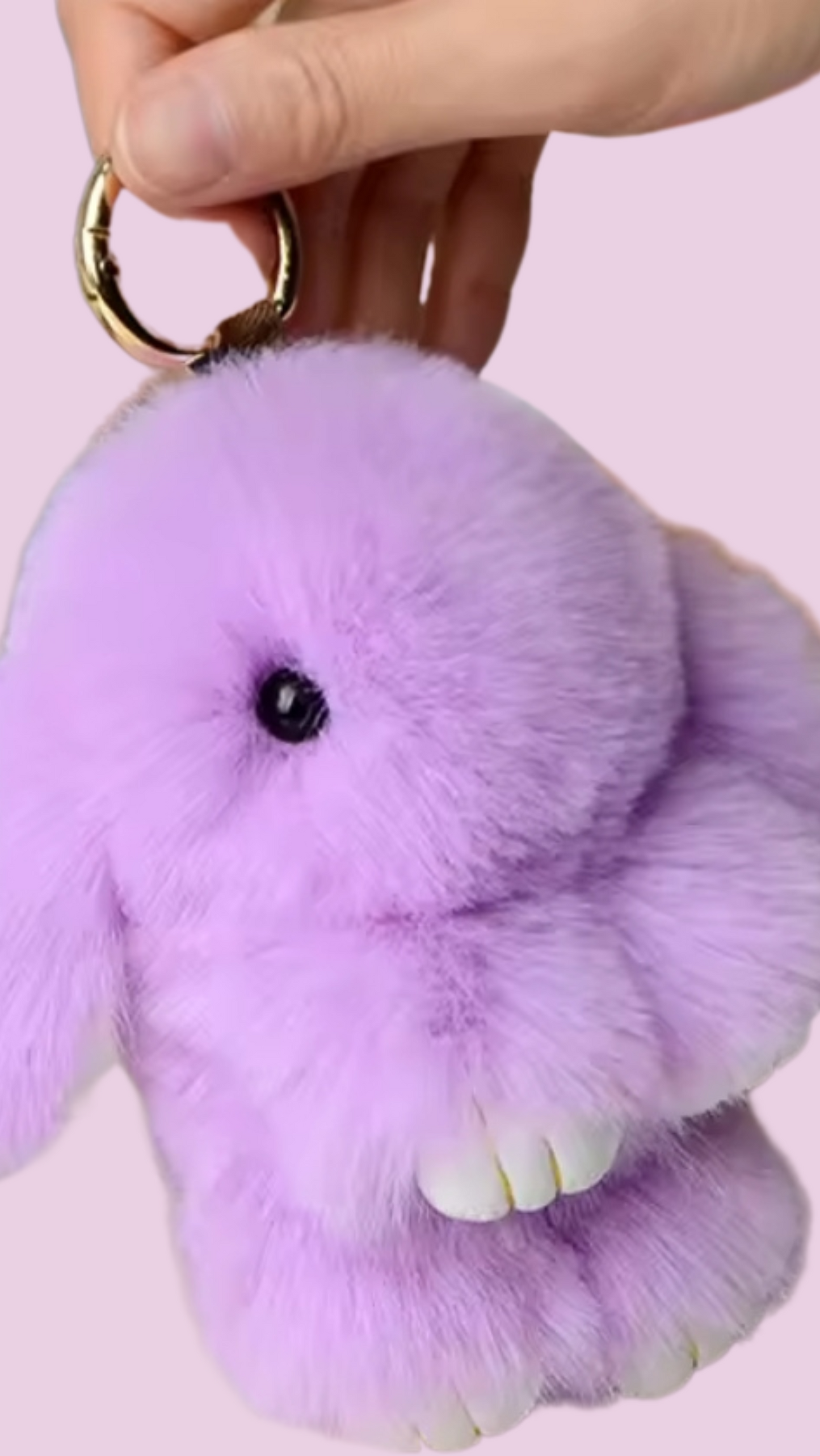 Fluffy Bunny Rabbit Mini Key Ring Bag Charm