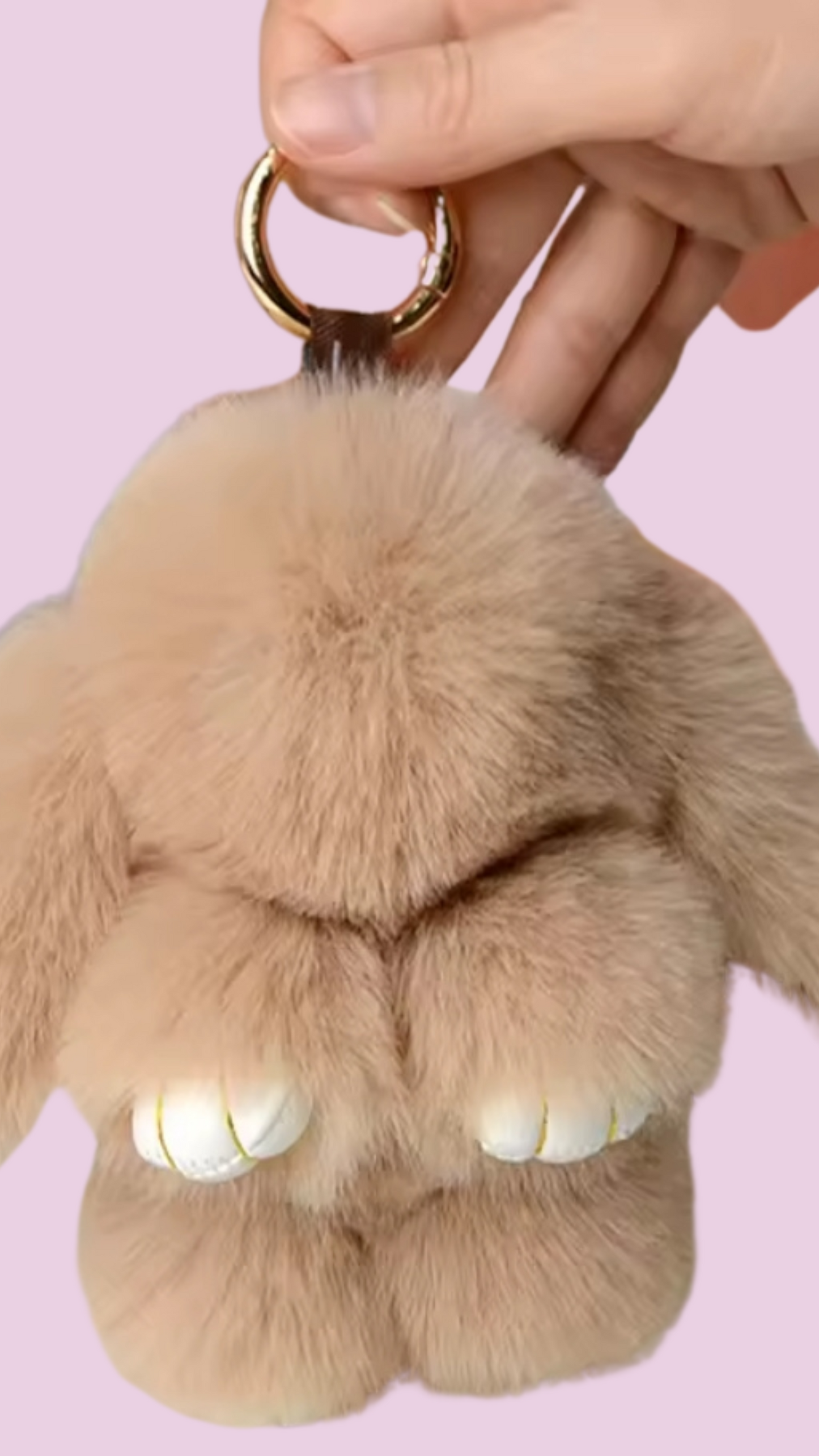Fluffy Bunny Rabbit Mini Key Ring Bag Charm