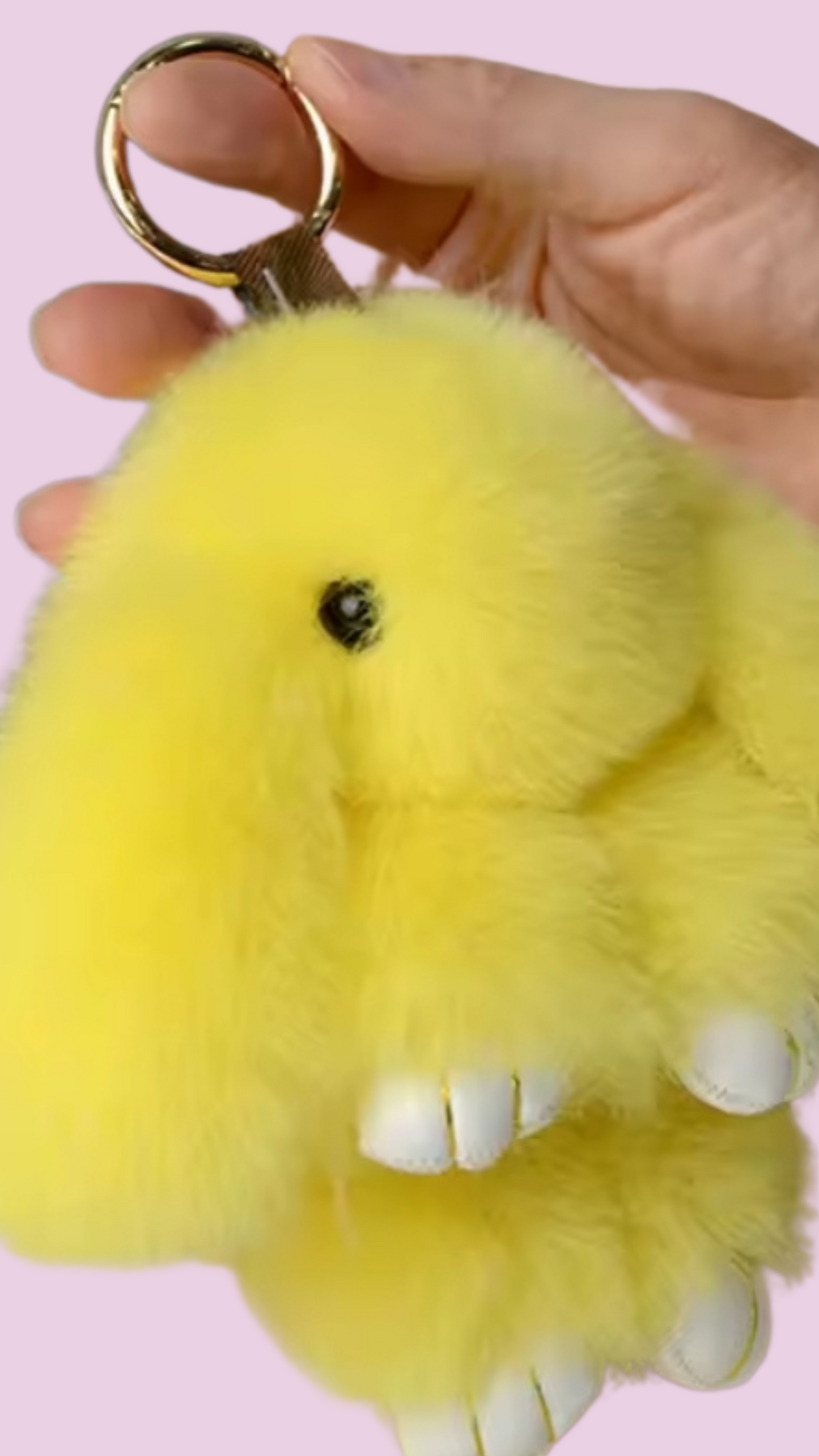 Fluffy Bunny Rabbit Mini Key Ring Bag Charm