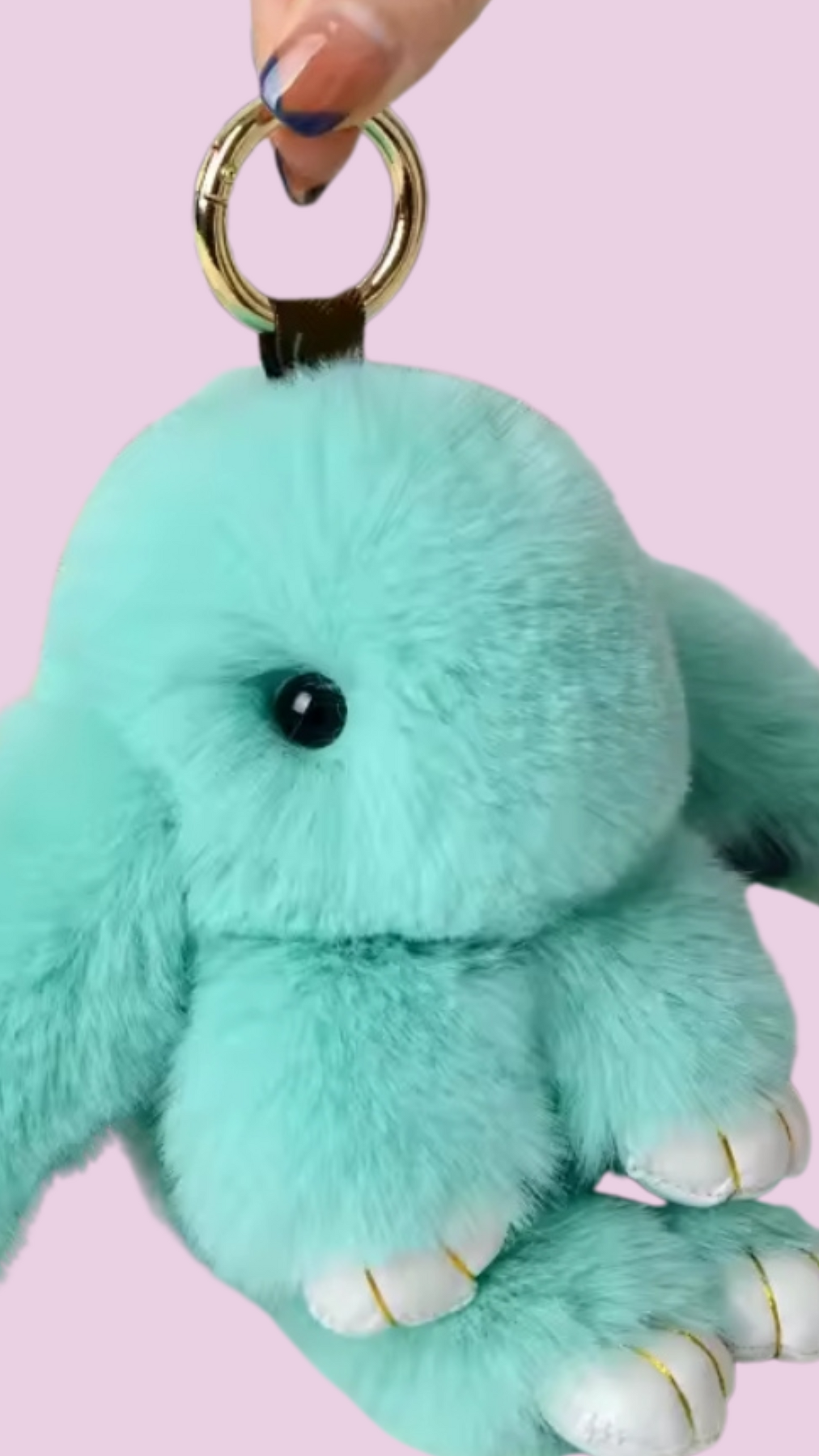 Fluffy Bunny Rabbit Mini Key Ring Bag Charm