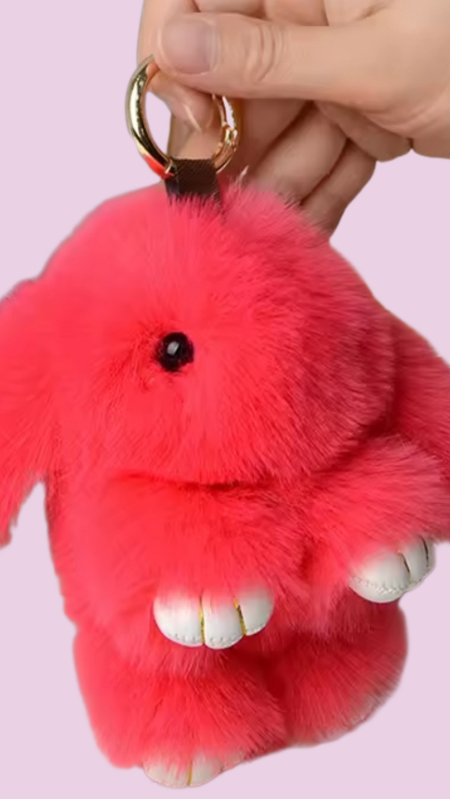 Fluffy Bunny Rabbit Mini Key Ring Bag Charm