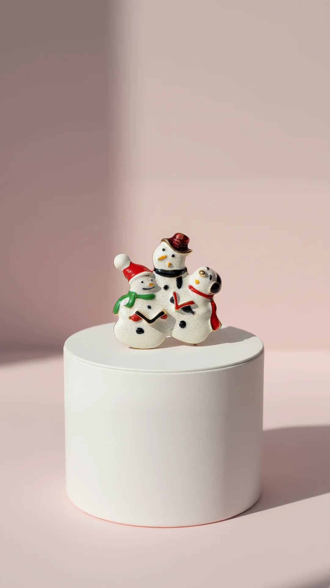 Singing Carols Snowman Festive Brooch