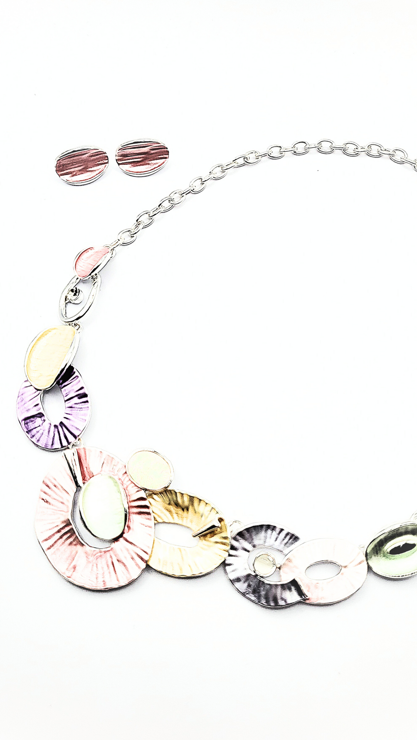 Abstract Oval Necklace & Earrings Set