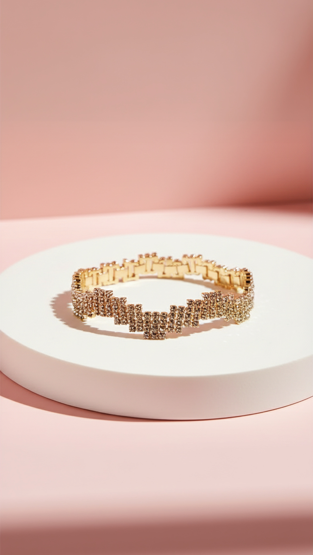 Gold Wavey Crystal Bracelet