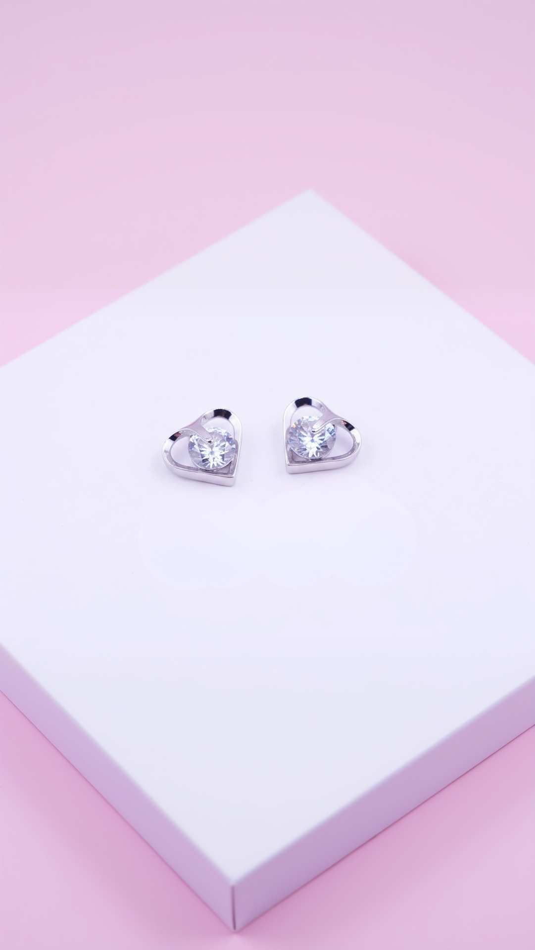 Sweet Heart Crystal Stud Earrings
