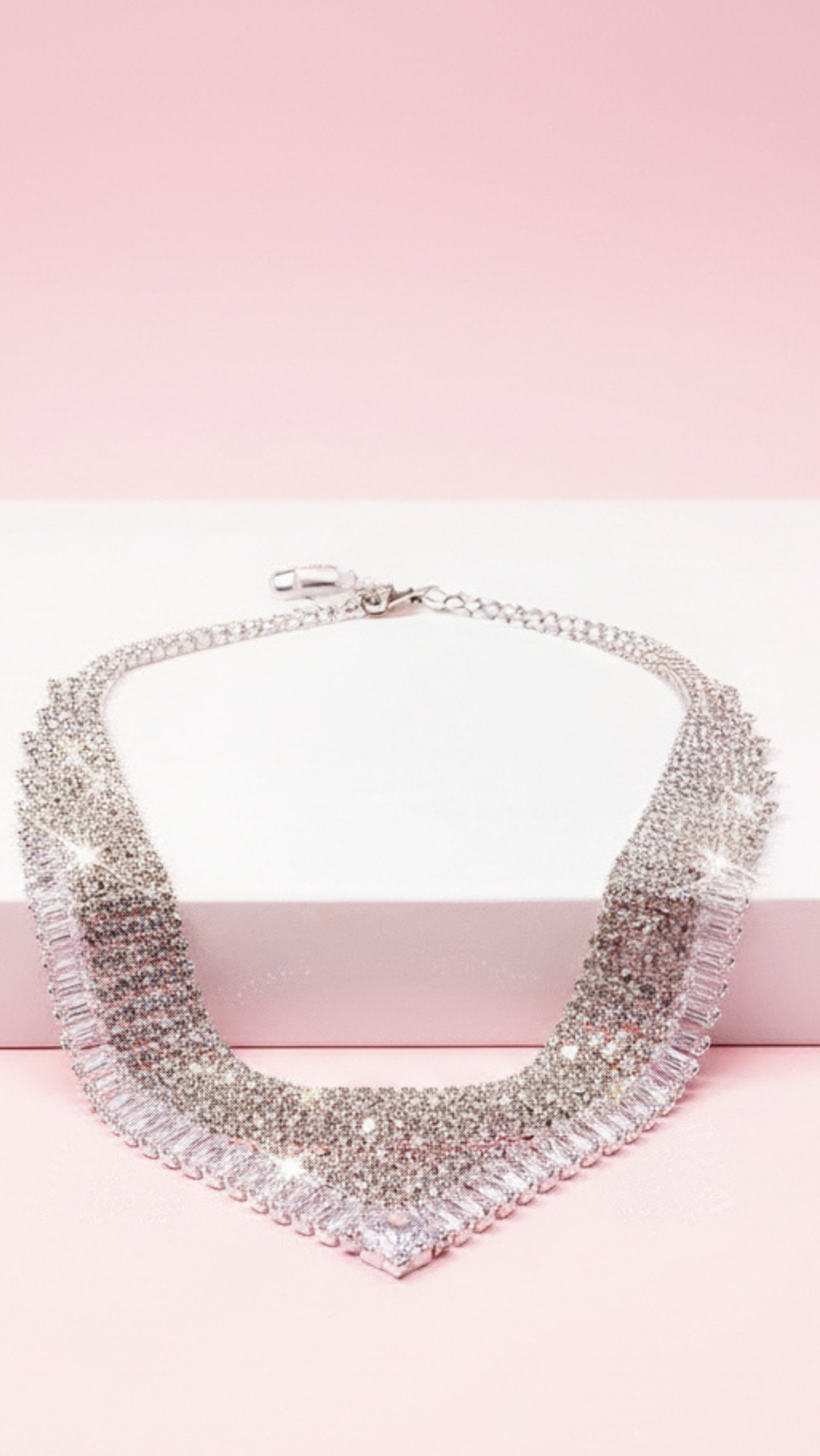 Baguette Cut Crystal Necklace & Earrings set