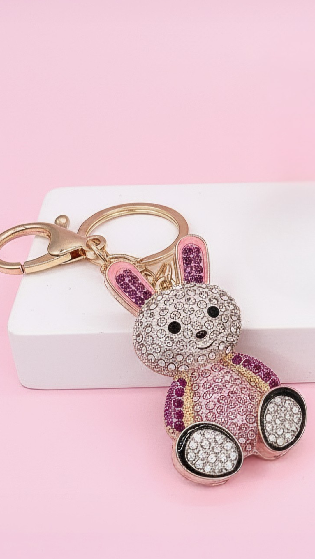 Bunny Rabbit Crystal Key Ring & Bag Charm