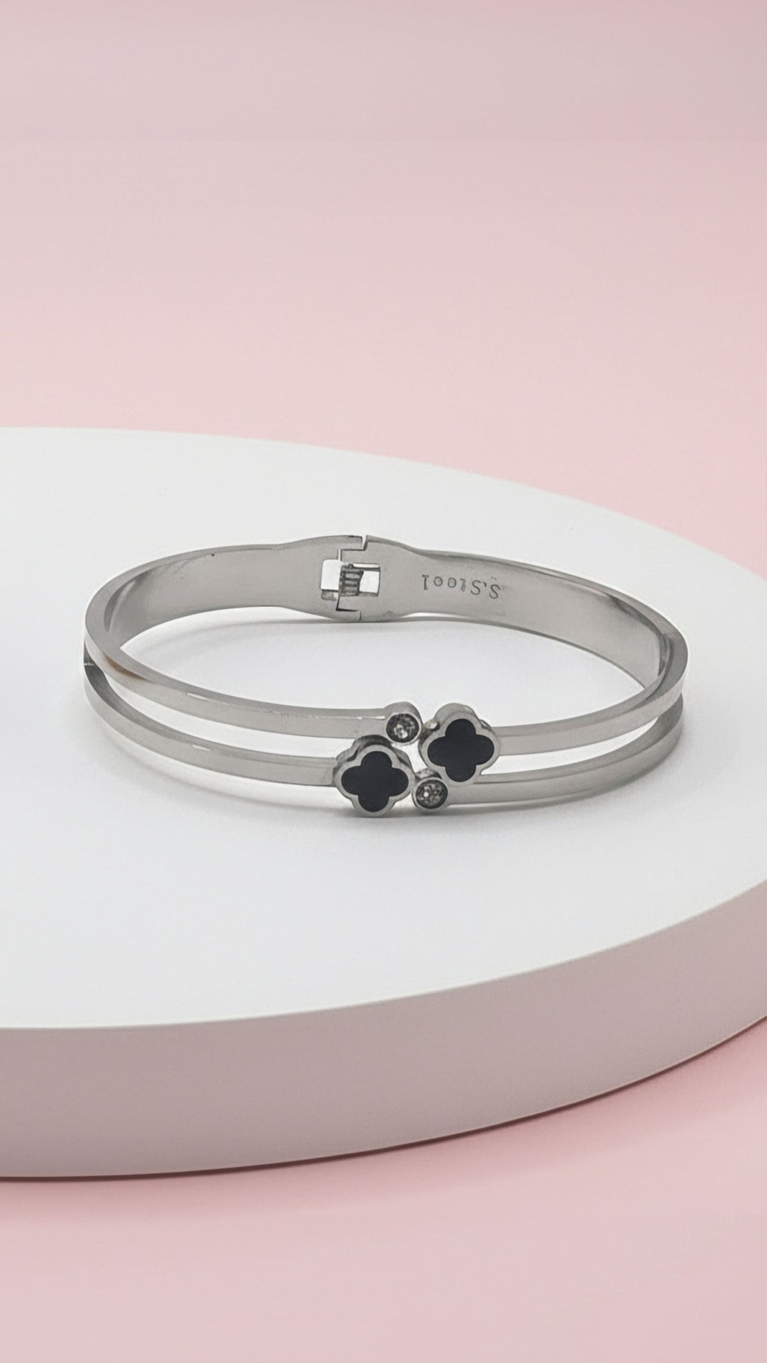 Black Clover Stainless Steel Stacking Bangle