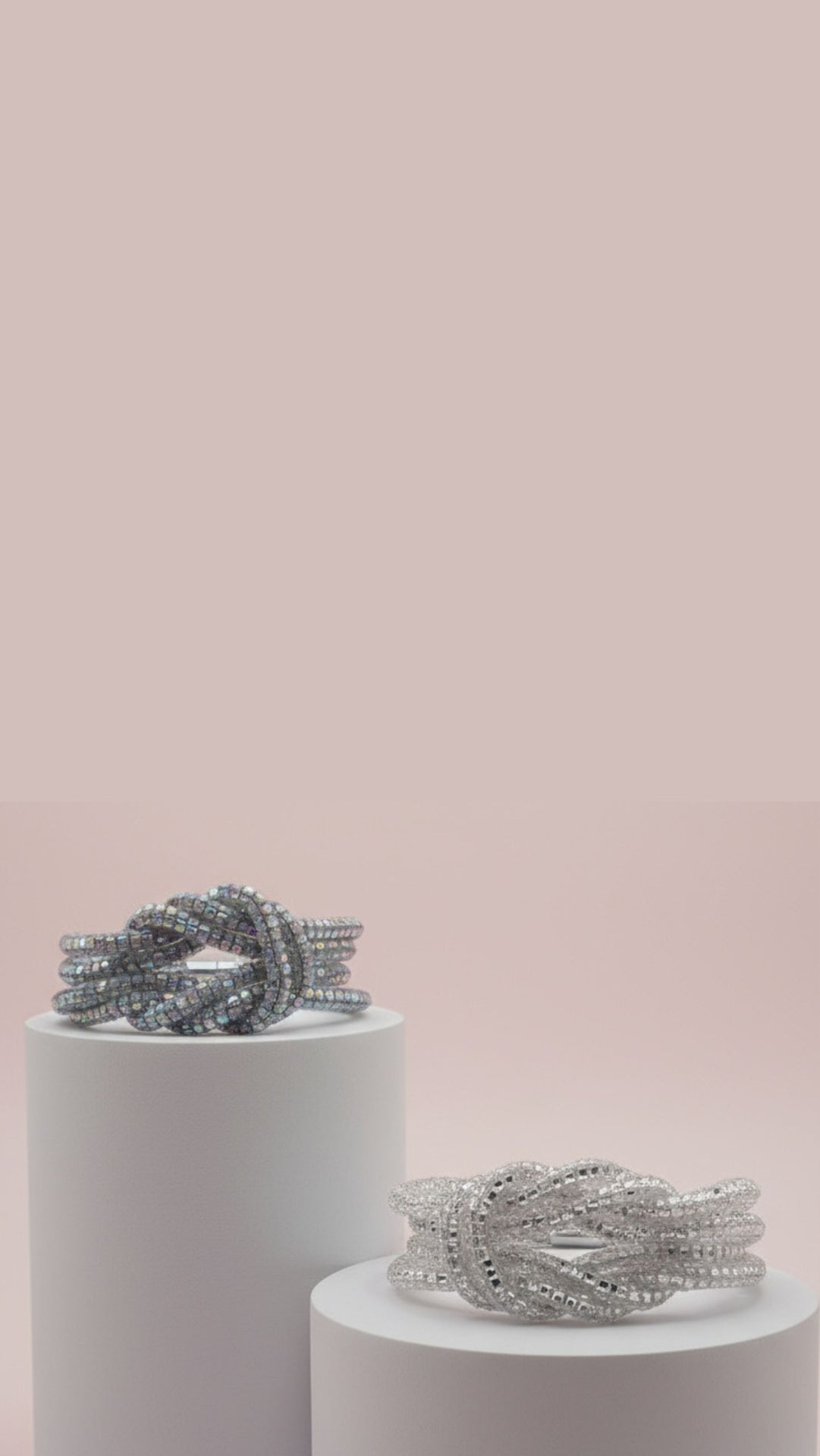 Mirrored Knotted Crystal Bracelet With Magnetic Closure