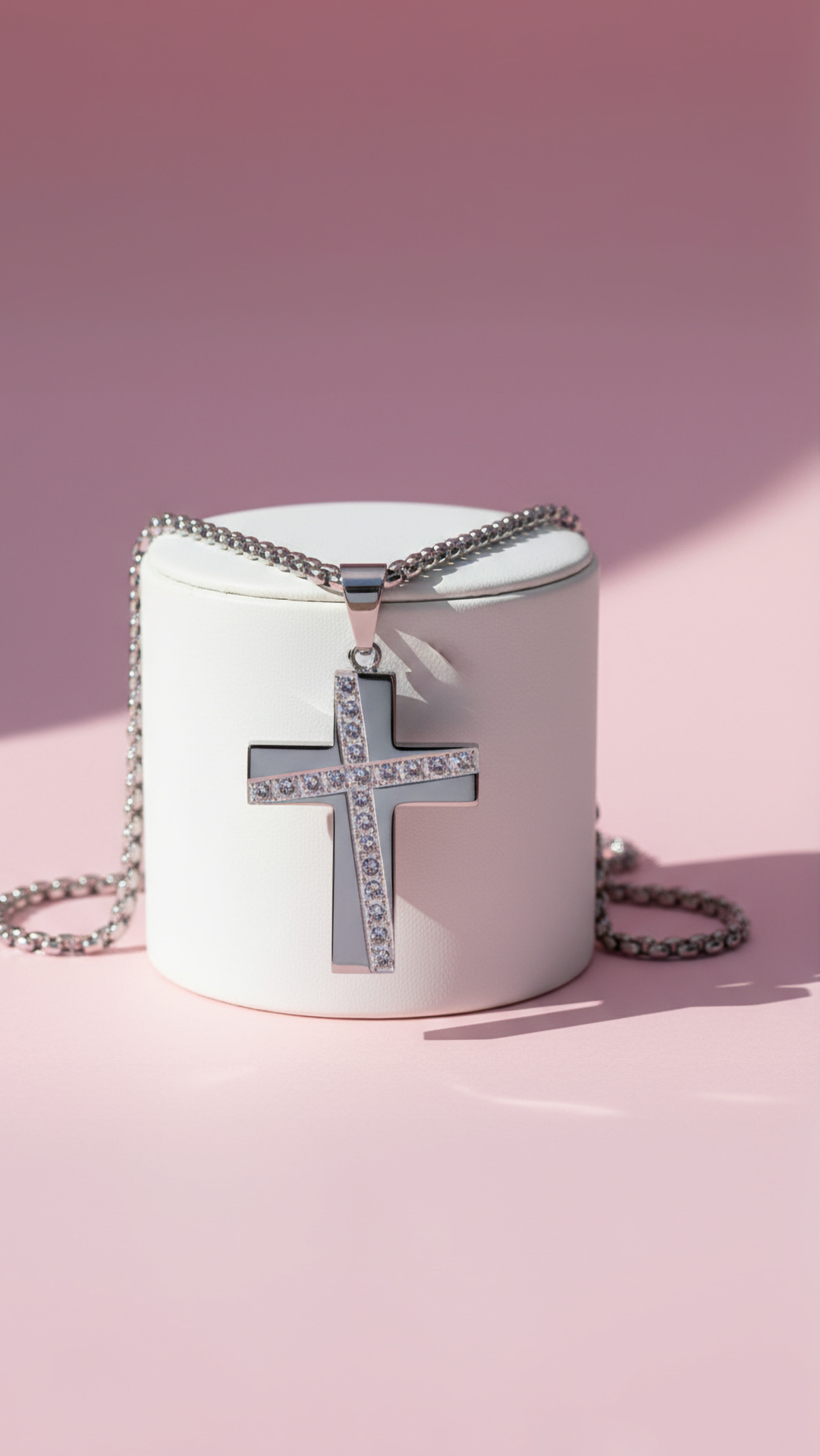Two Tone Alloy Cross Symbolic Necklace