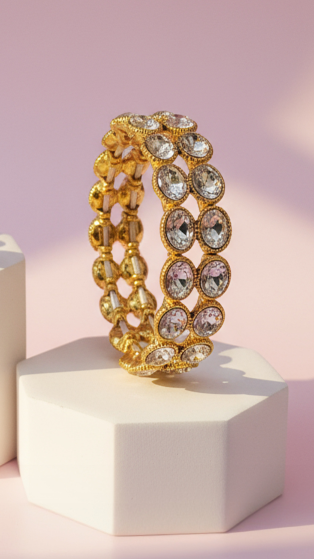 Oval Stretchy Crystal Bracelet