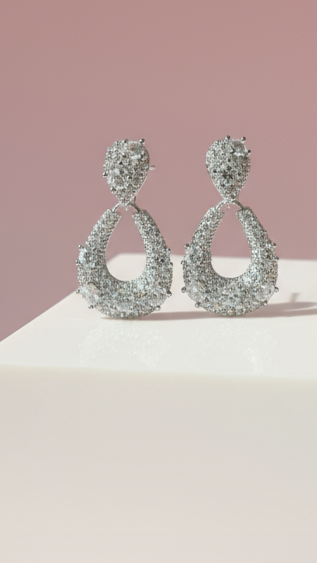 U Shape Crystal Drop & Dangle Earrings