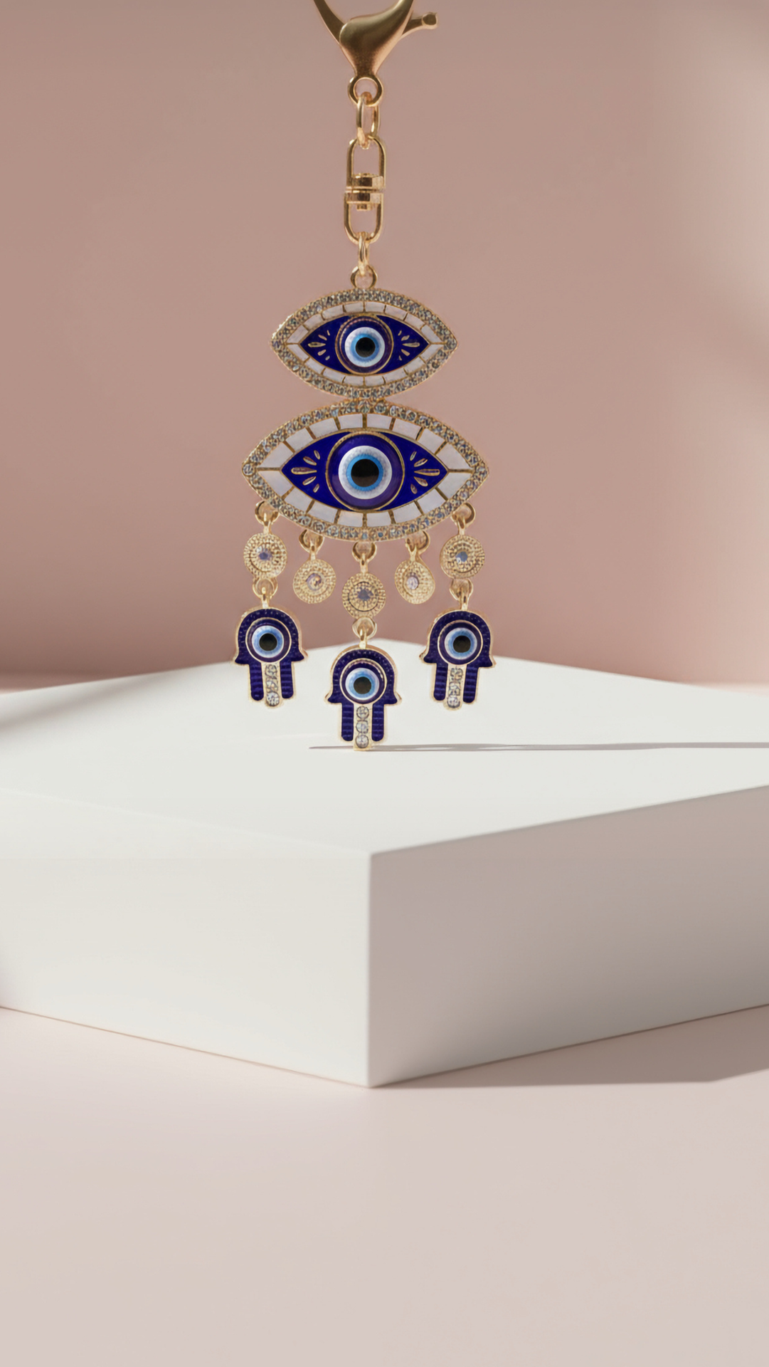 Evil Eye Dangly Crystal Key Ring & Bag Charm