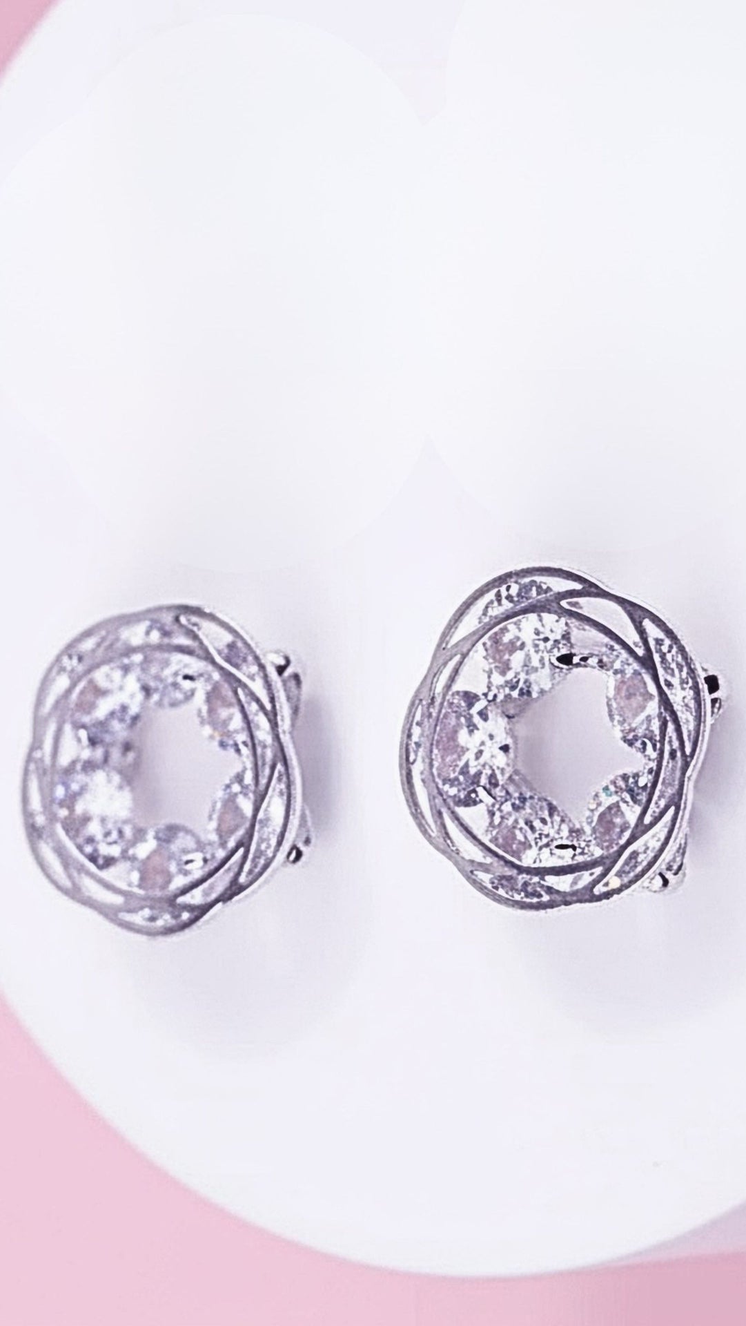 Circular Geometric Studded Crystal Earrings