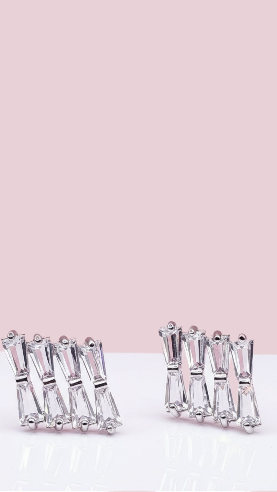 Baguette Cut Crystal Stud Earrings