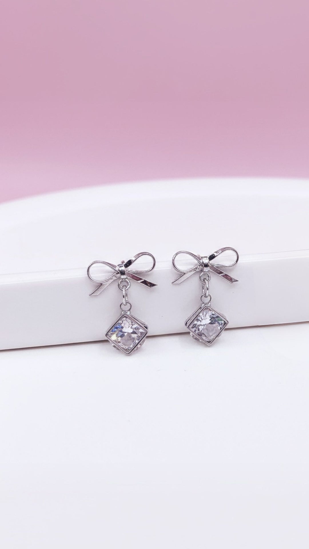 Bow Crystal Drop & Dangle Earrings