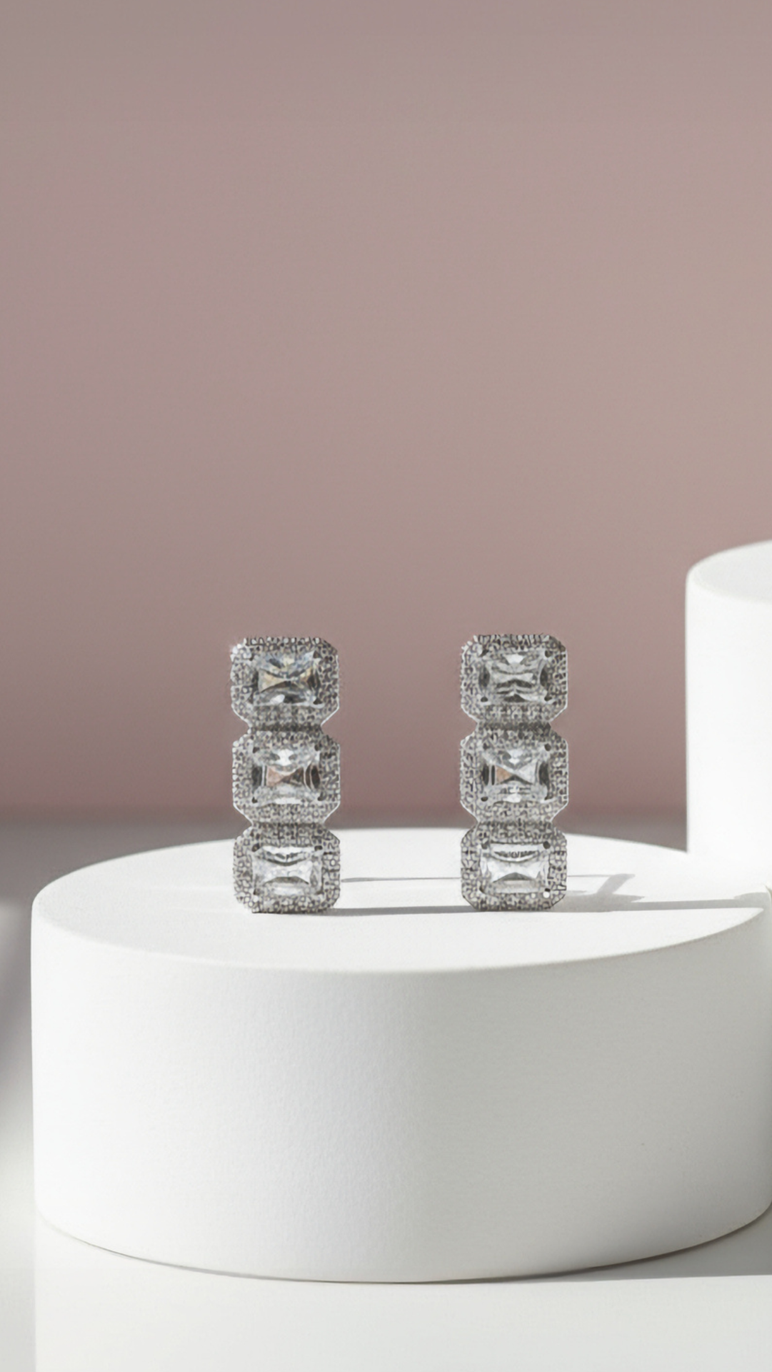Square Crystal Stud Earrings