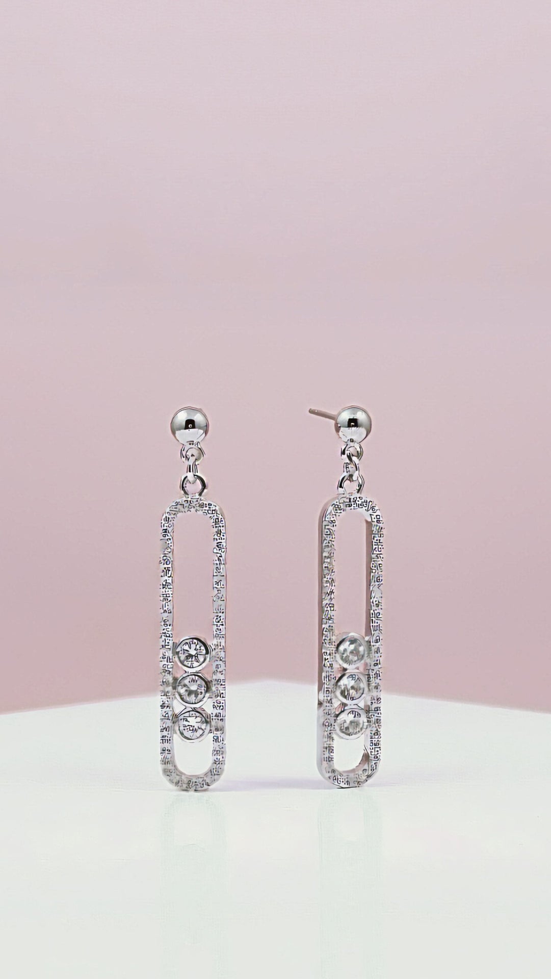 Oblong Crystal Drop & Dangle Crystal Earrings