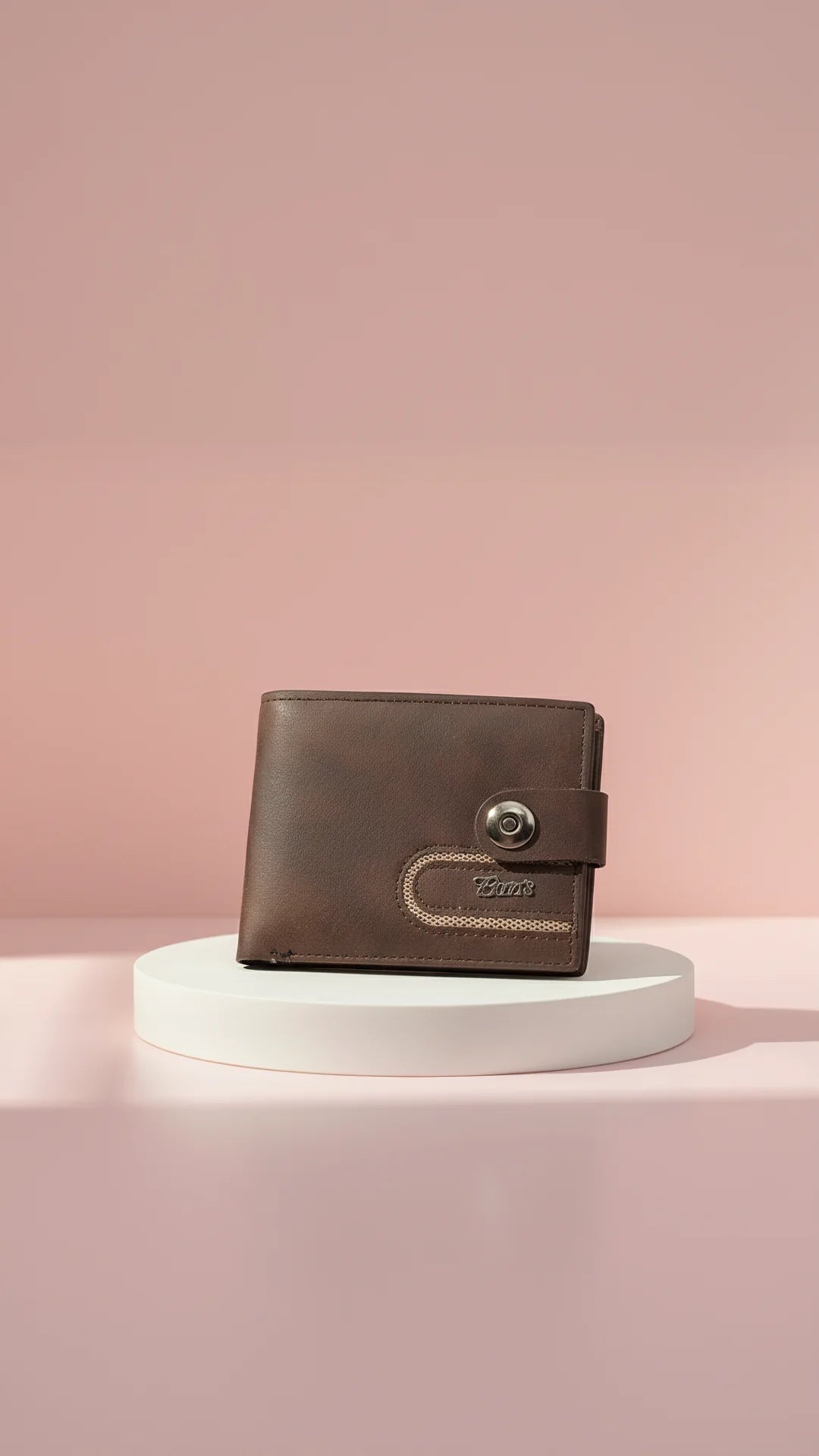 Brown Leather Bifold Wallet With Gift Box