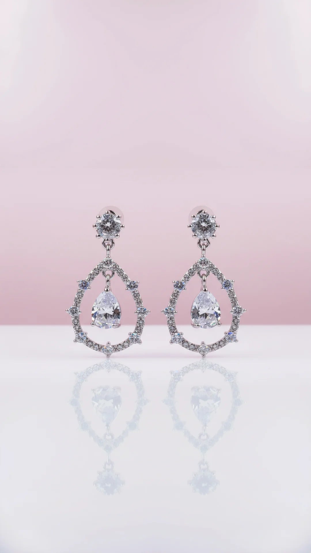 Teardrop Studded Drop & Dangle Crystal Earrings