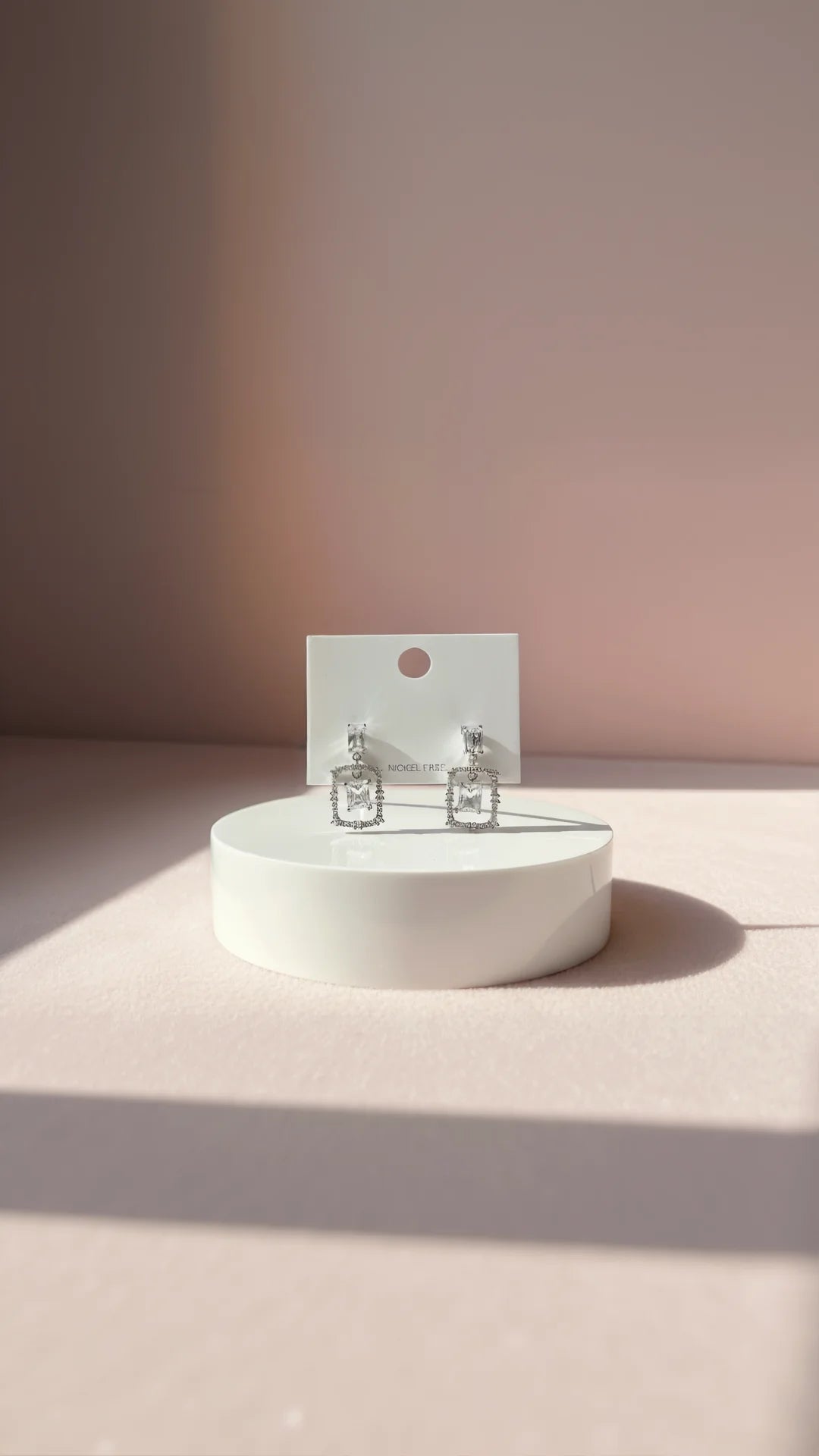 Square Layered Crystal Stud Earrings