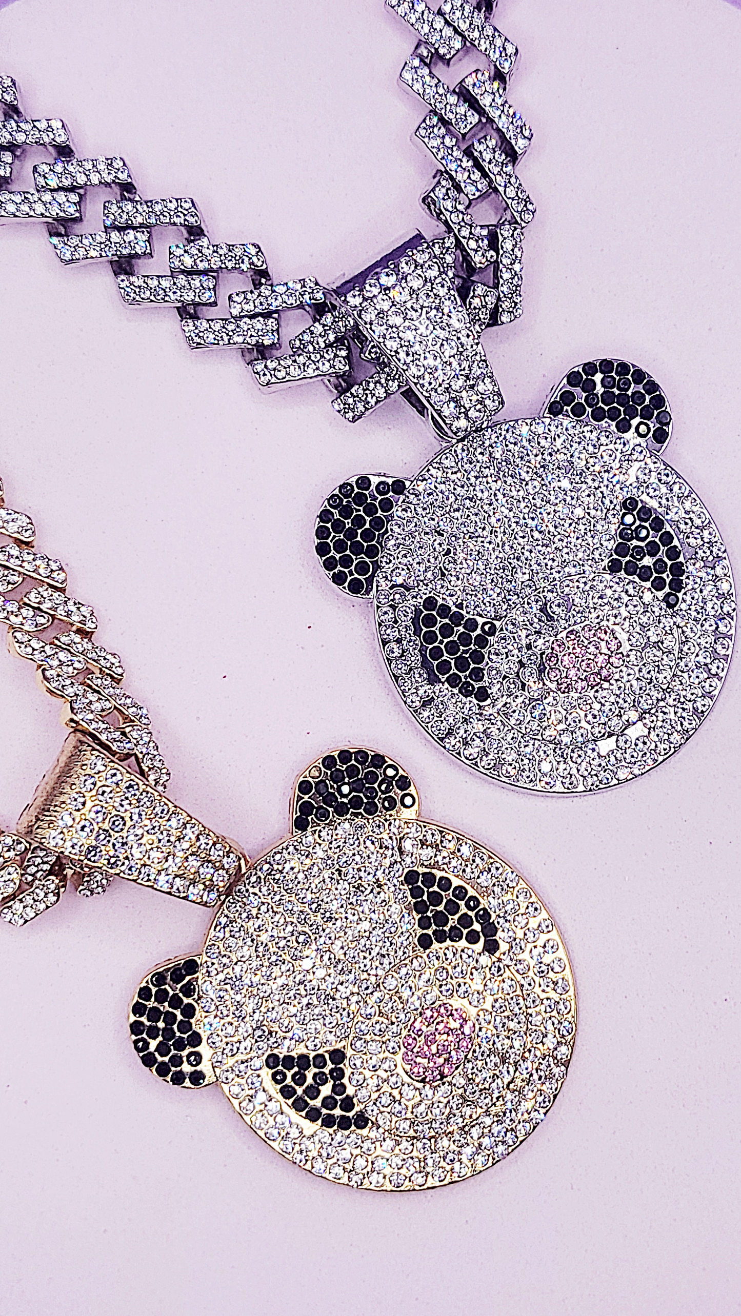 Iced Out Crystal Bling Panda Pendant Chain