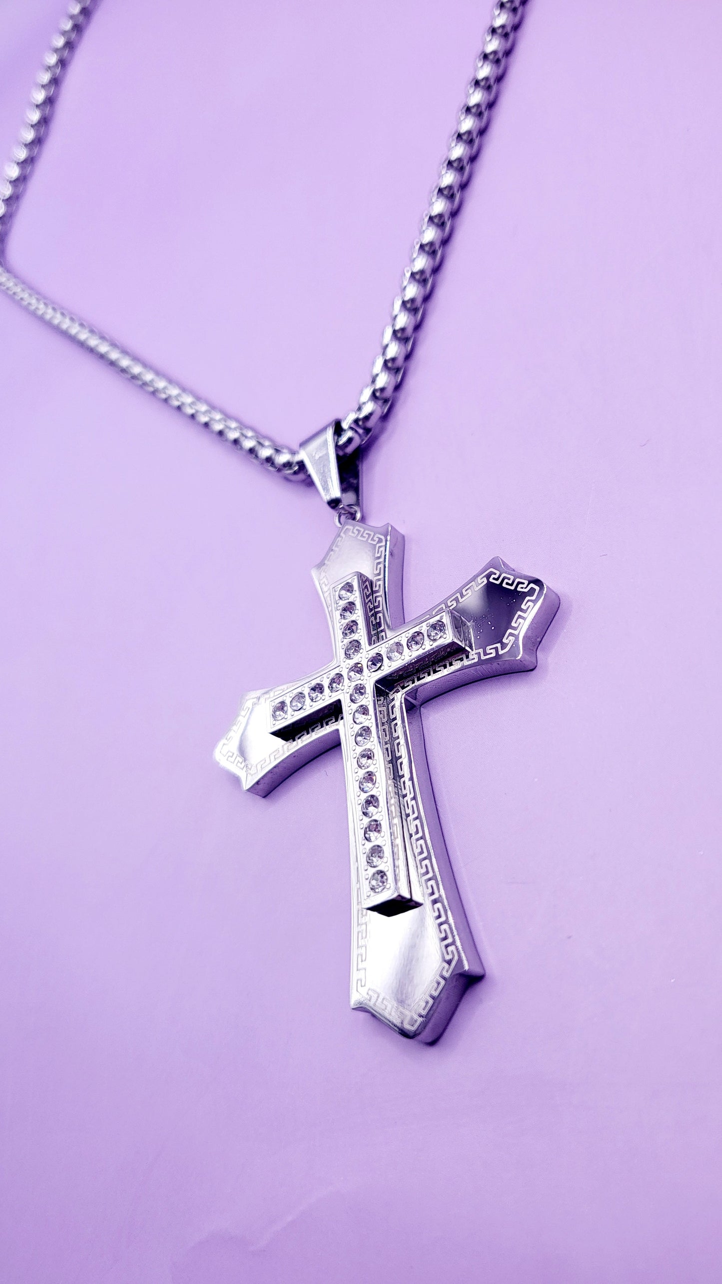 Luxe Silver Cross Necklace