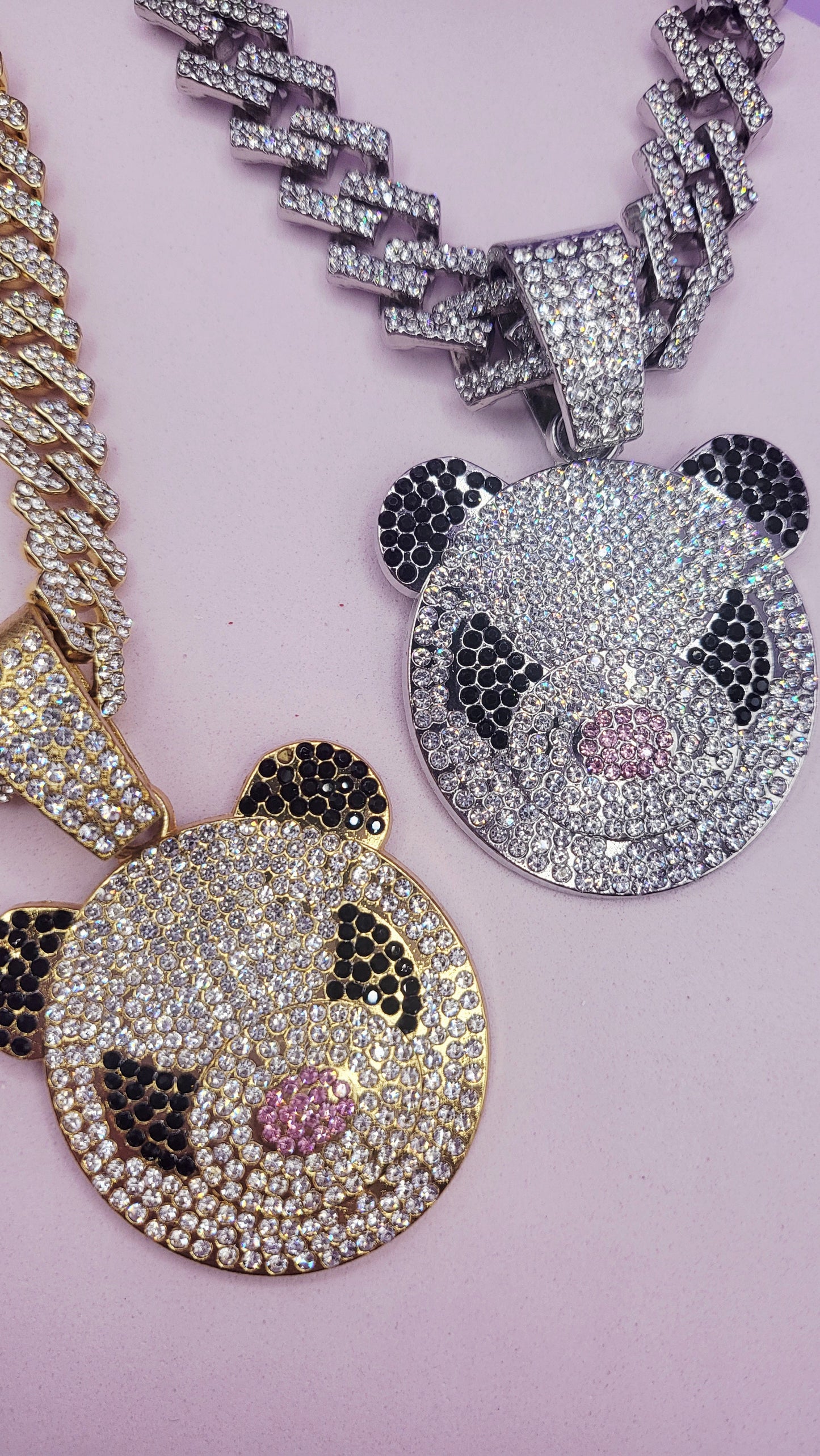 Iced Out Crystal Bling Panda Pendant Chain