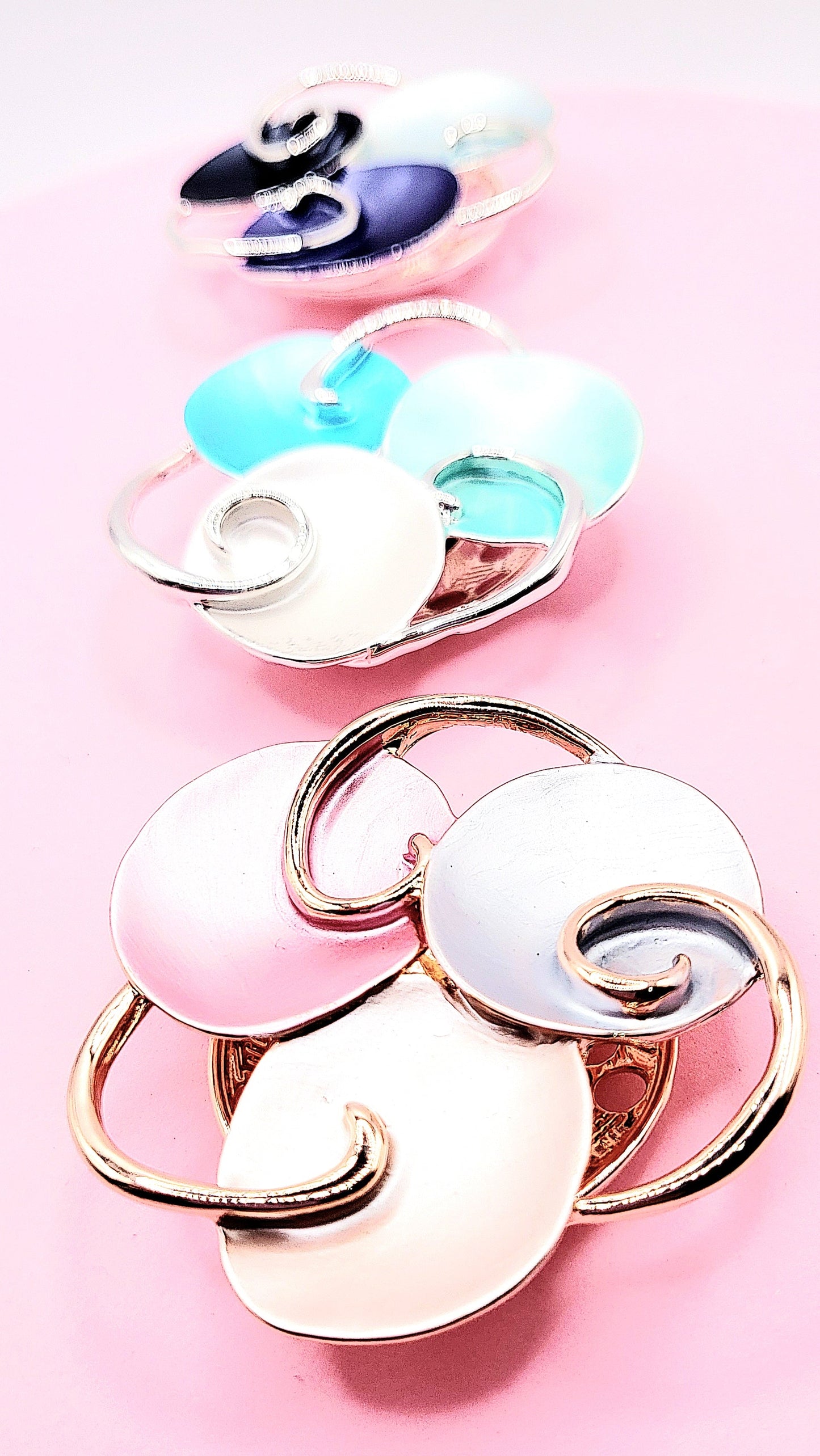 Abstract Magnetic Curls Brooch