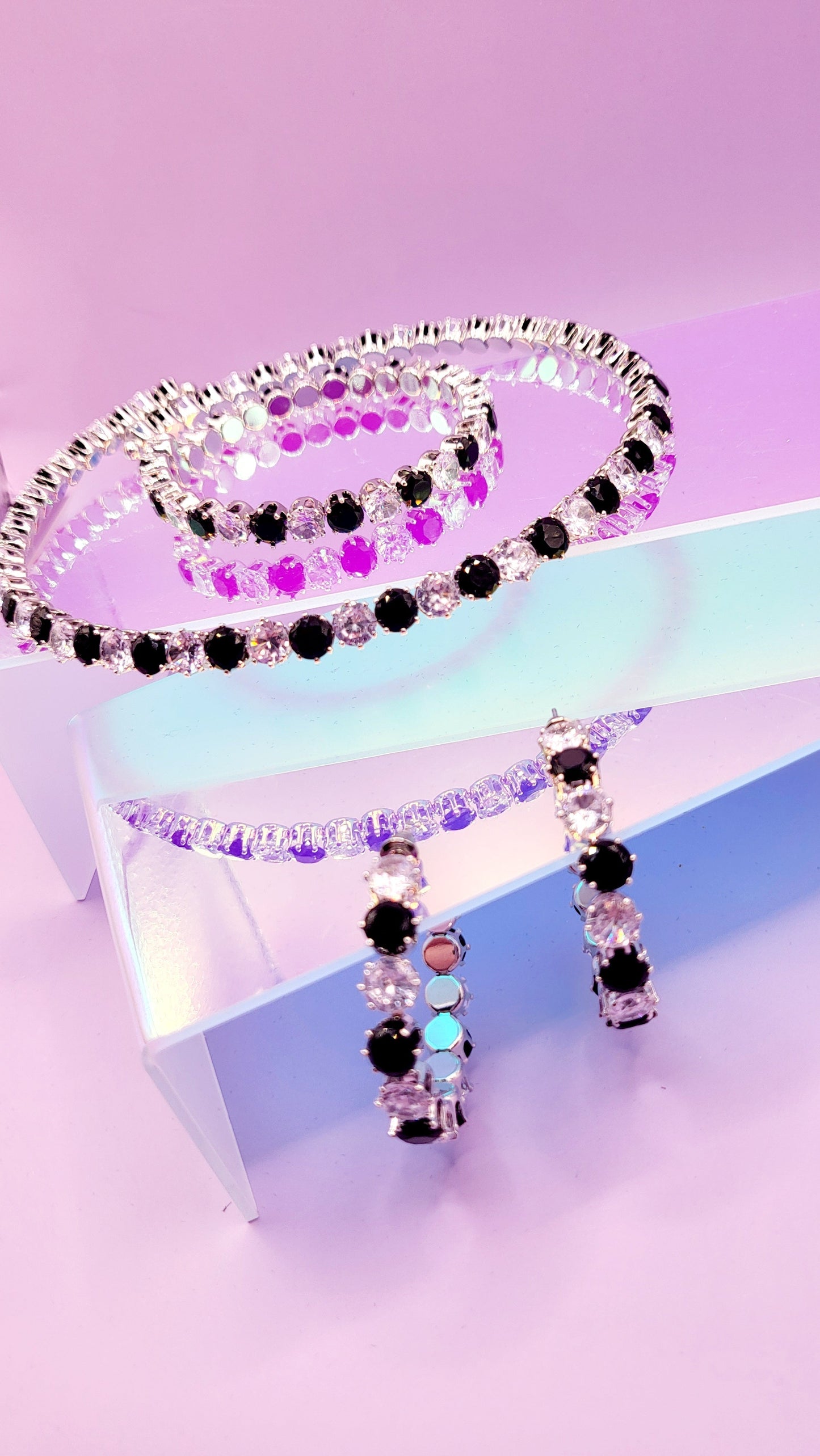 Zizi Crystal Set Choker Necklace with Earrings