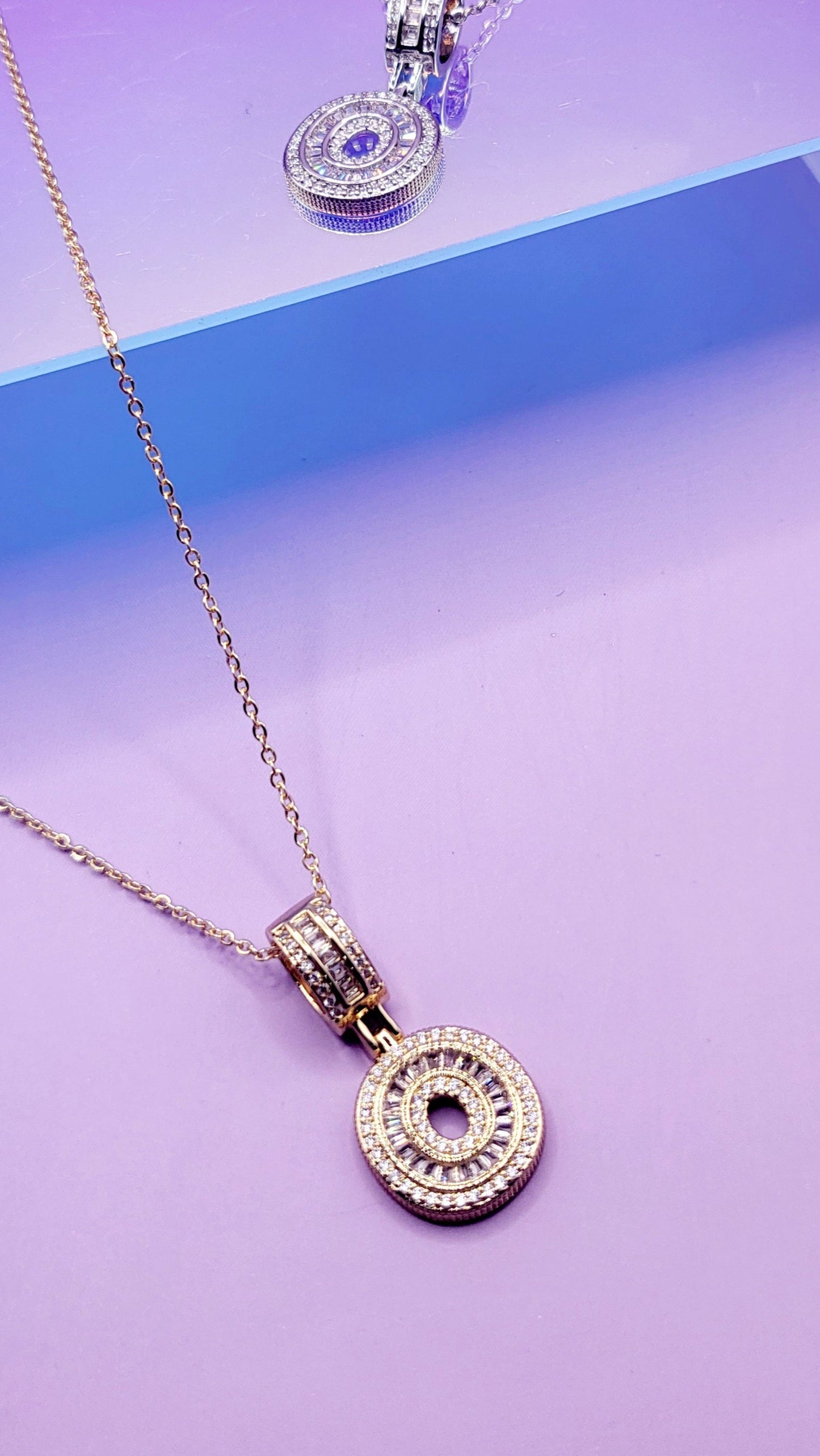 Crystal Initial Necklace Letter O