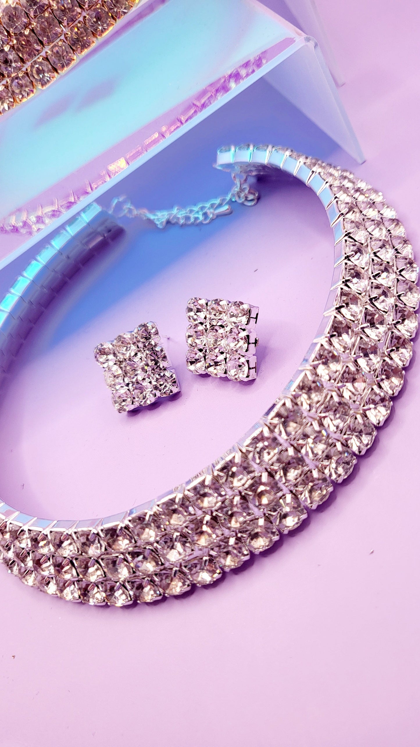Moonlight Glam Choker and Earrings