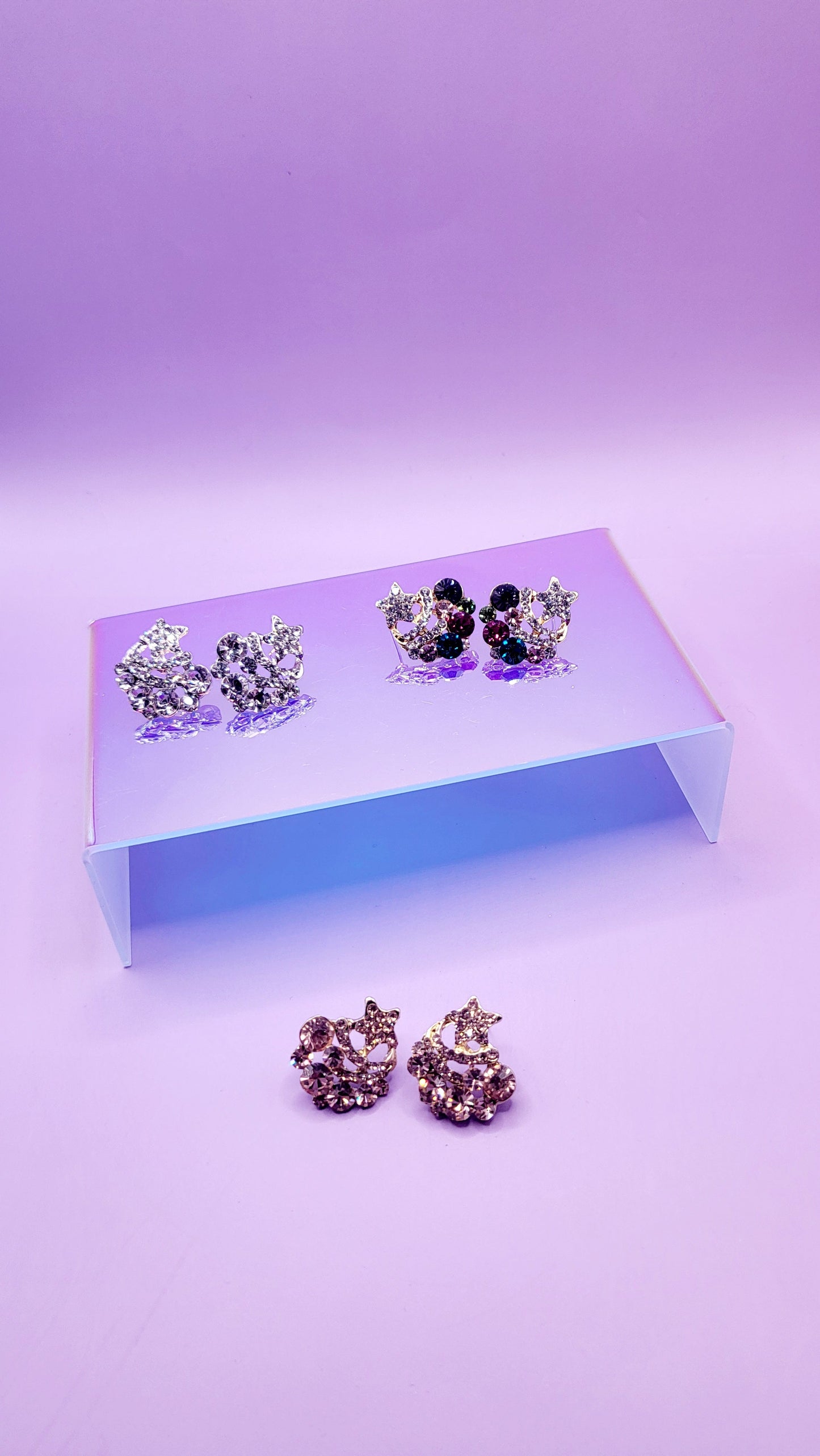 Moon & Star Stud Earrings
