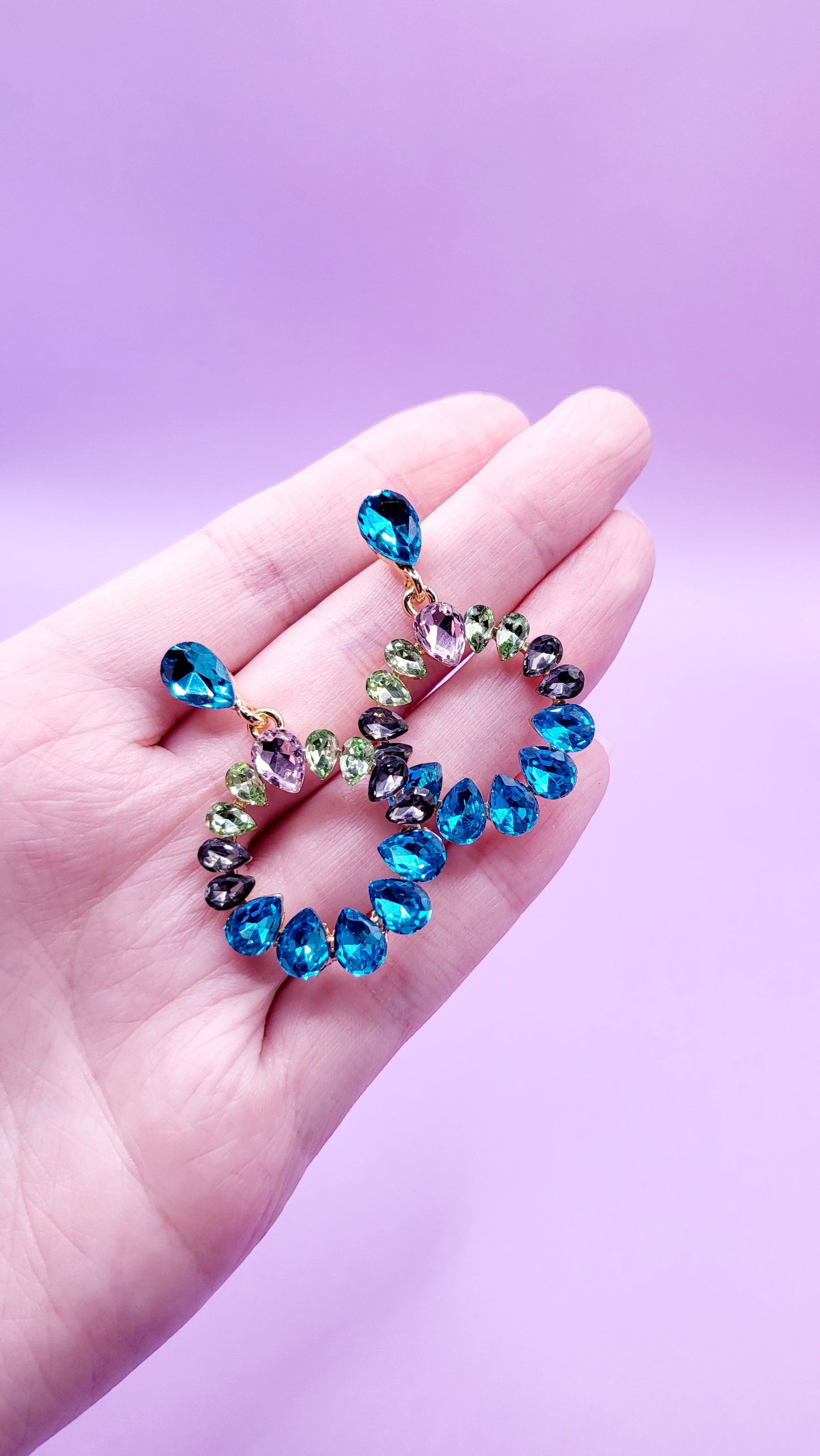 Disc Crystal Drop and Dangle Earrings